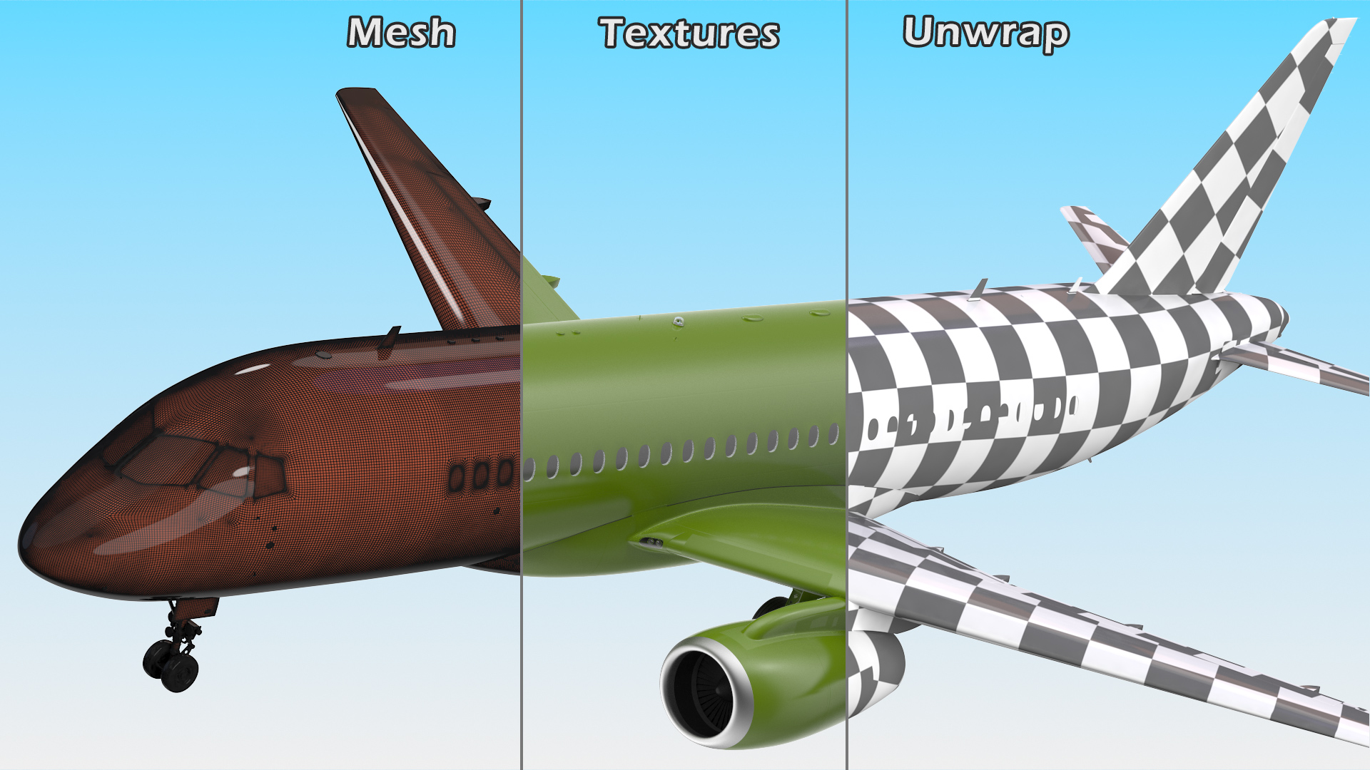 Regional Jet Rigged 3D model