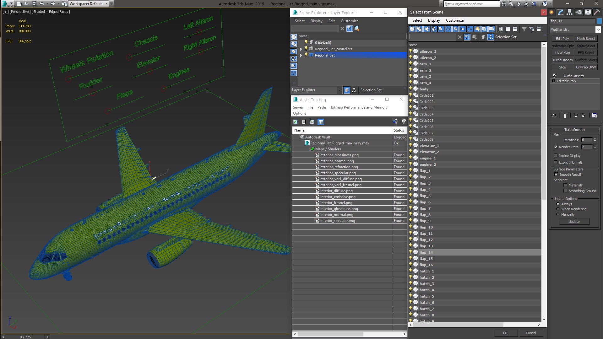 Regional Jet Rigged 3D model