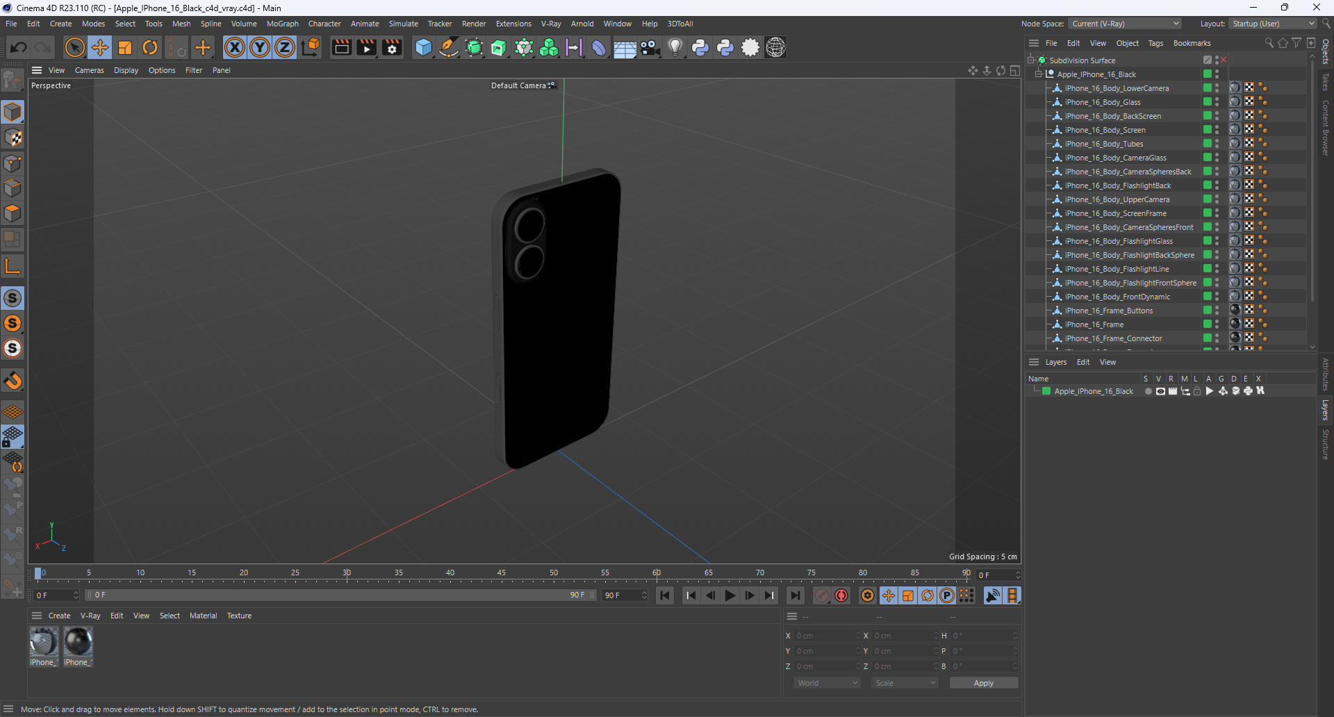 3D Apple IPhone 16 Black