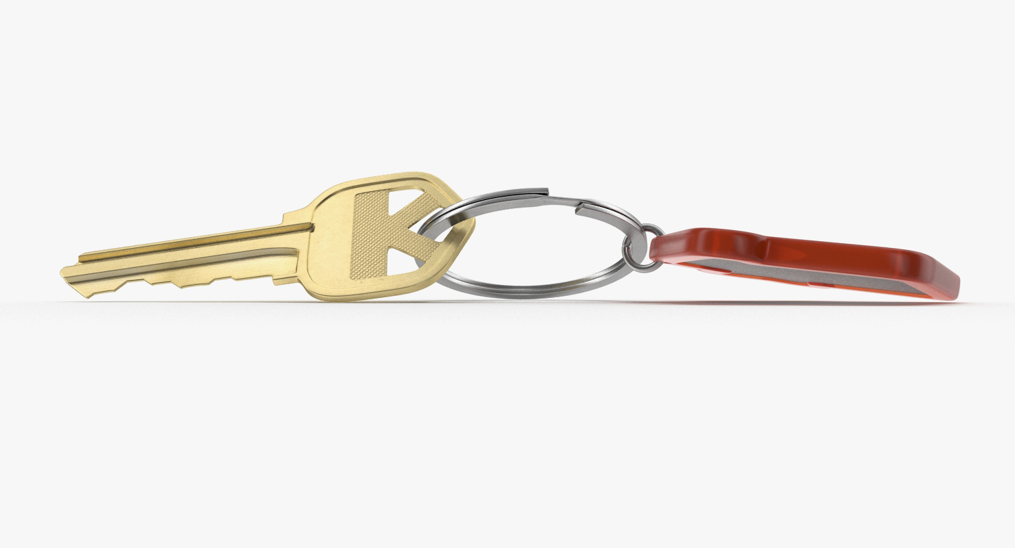 3D Bronse Home Key With House Figure model