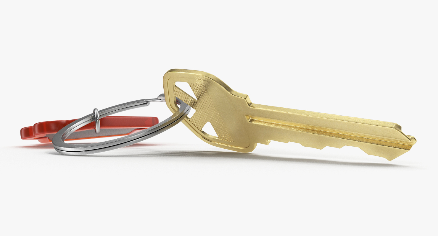 3D Bronse Home Key With House Figure model
