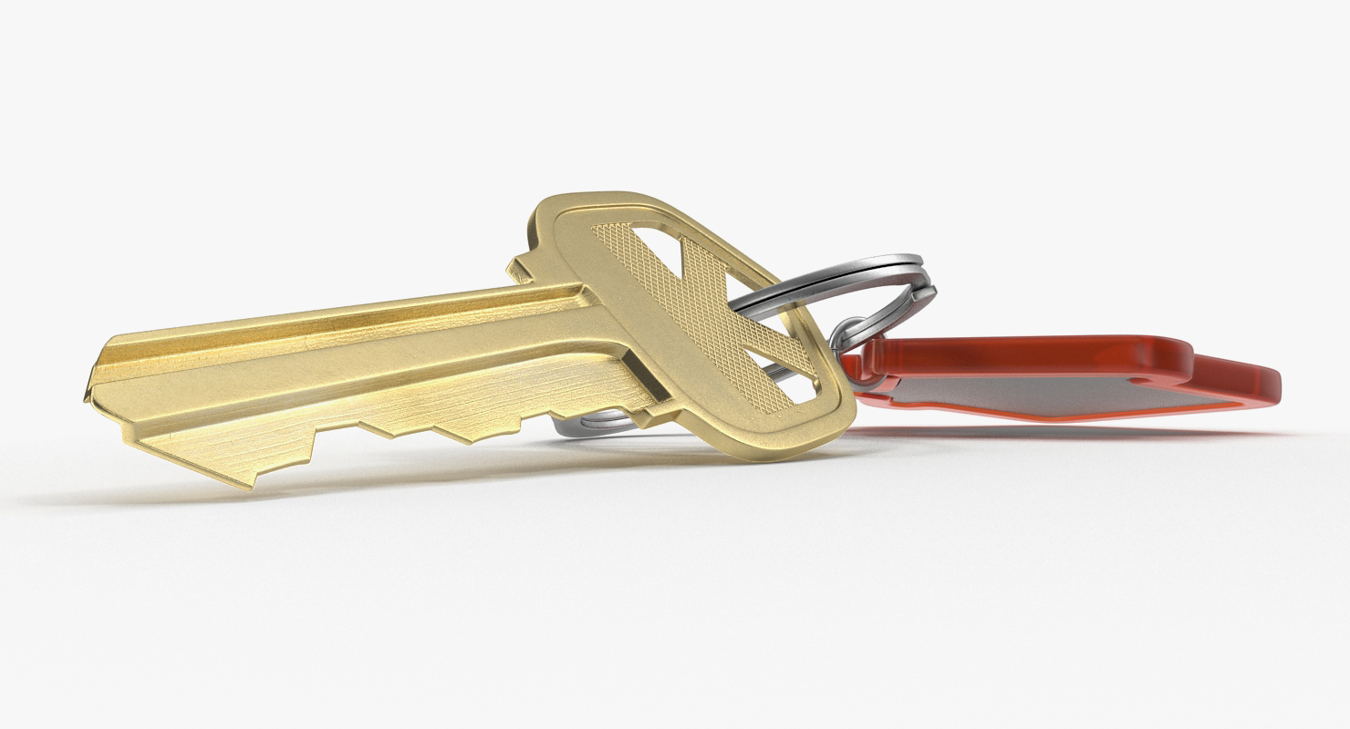 3D Bronse Home Key With House Figure model