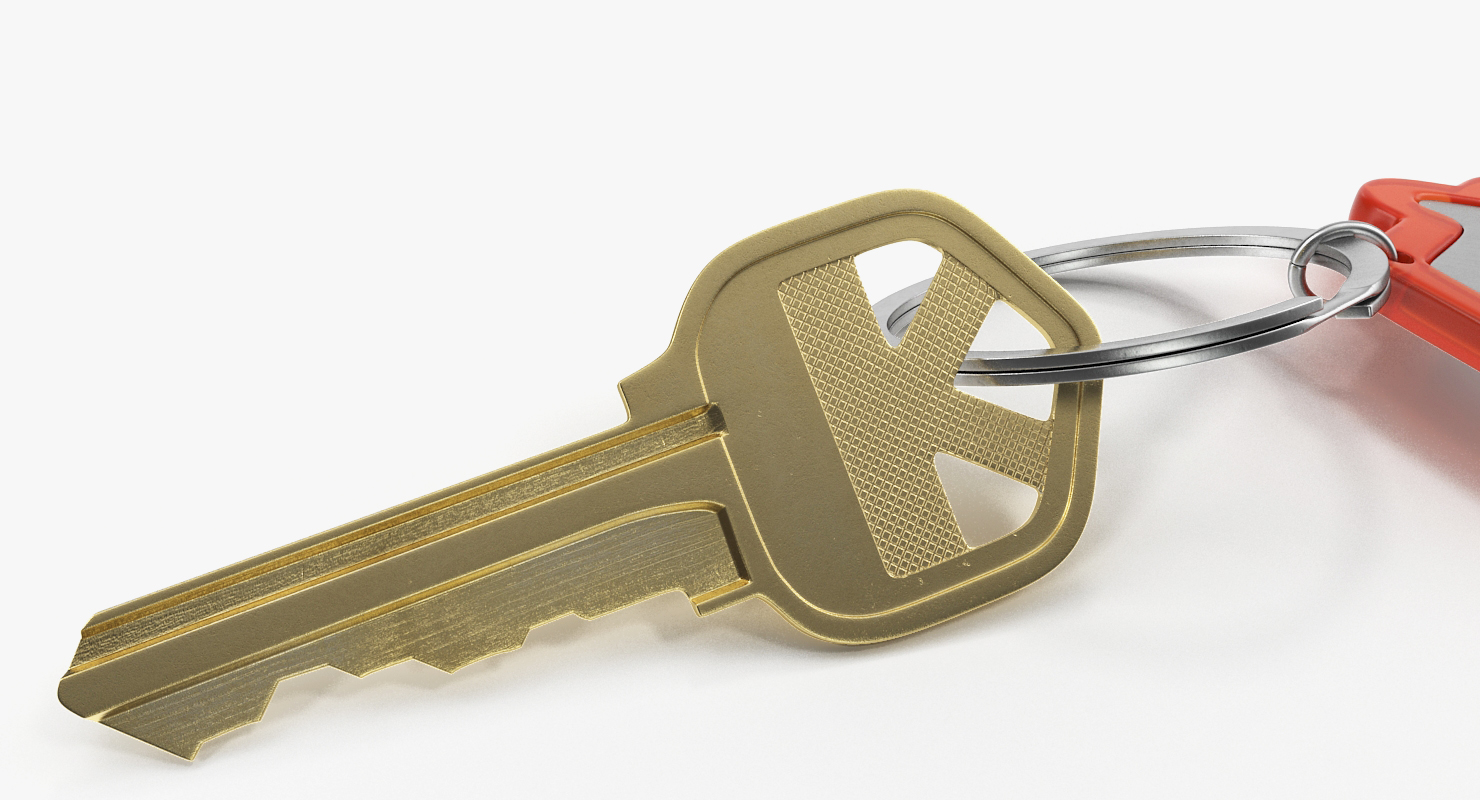 3D Bronse Home Key With House Figure model