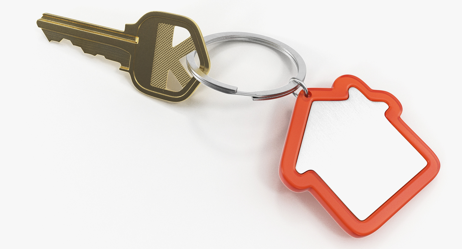 3D Bronse Home Key With House Figure model