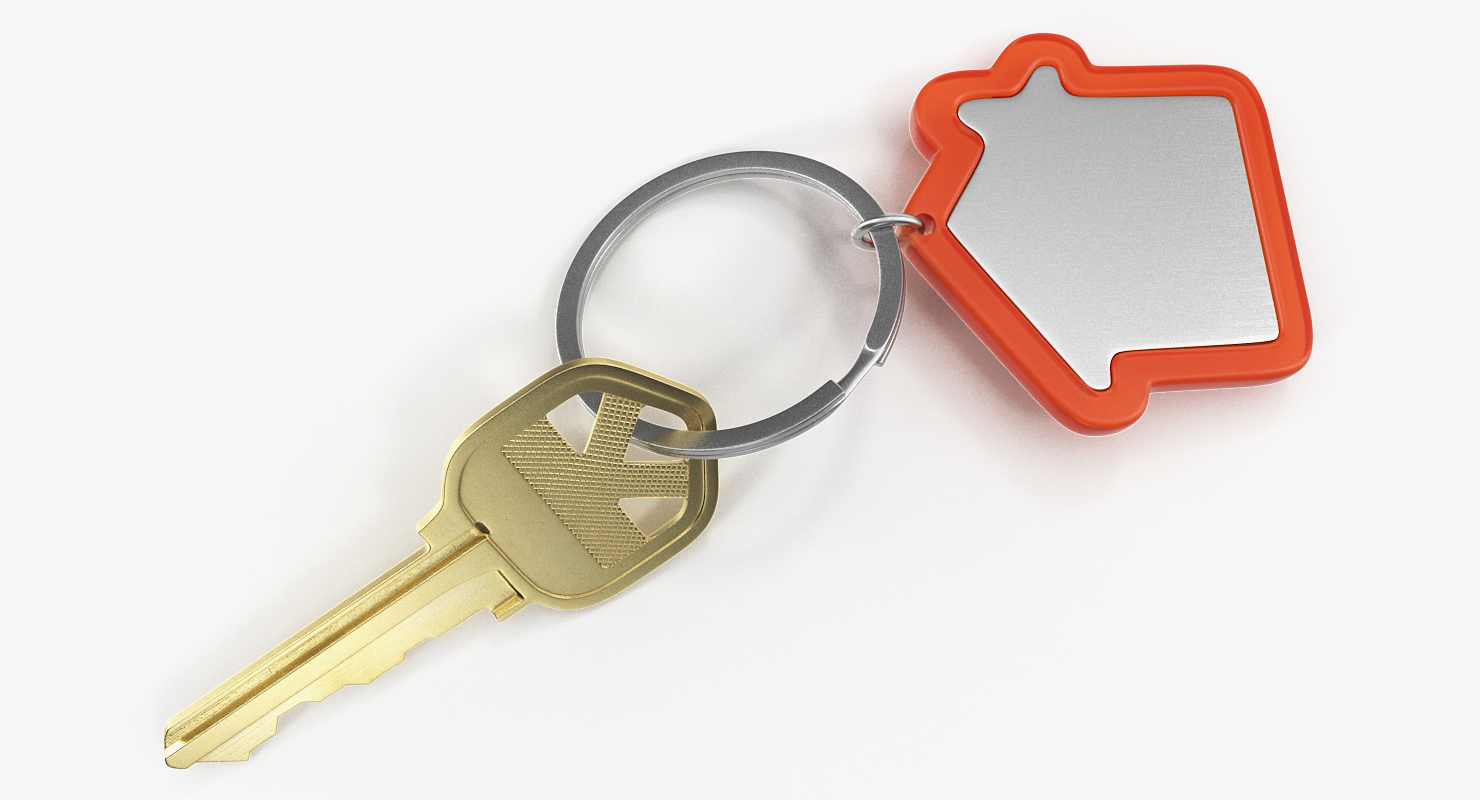 3D Bronse Home Key With House Figure model