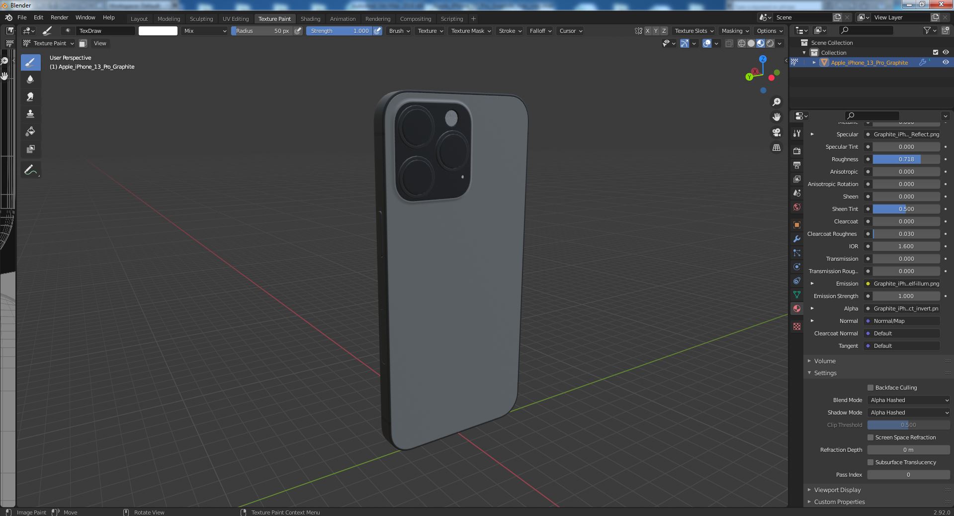 3D Apple iPhone 13 Pro Graphite model