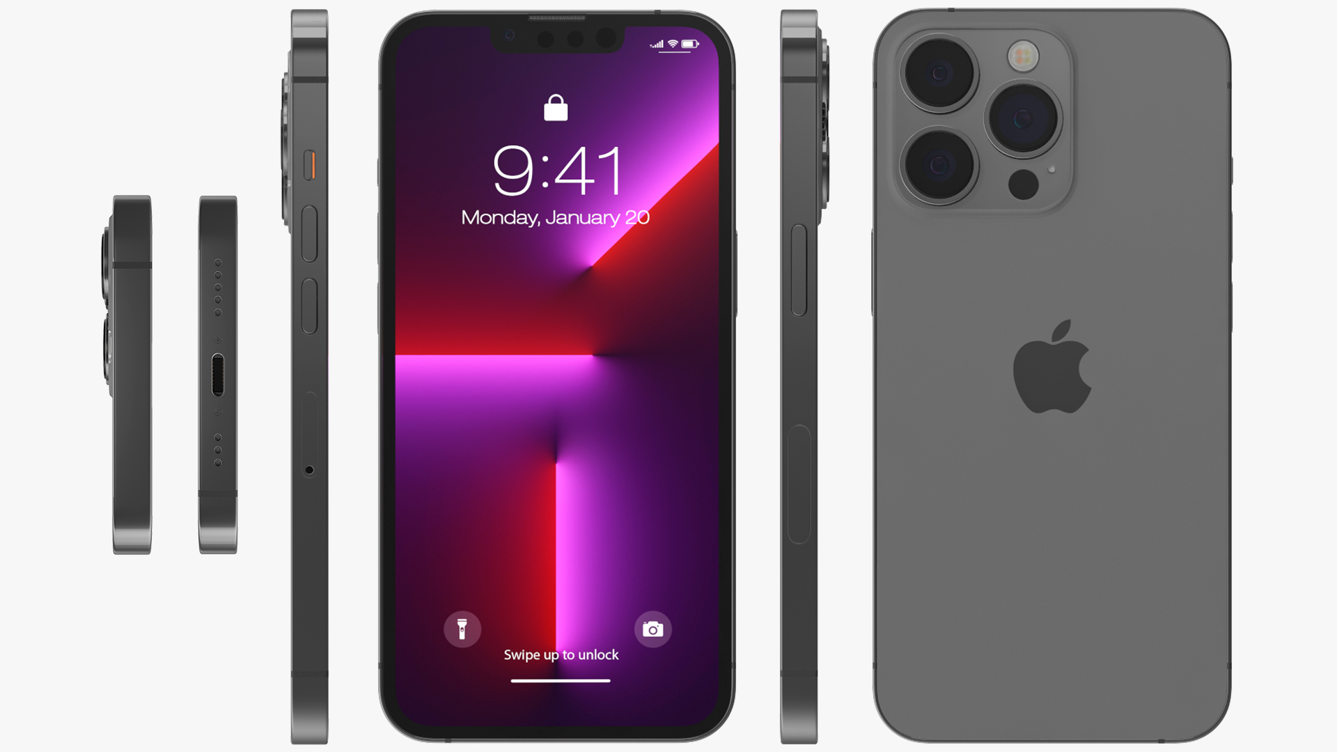 3D Apple iPhone 13 Pro Graphite model