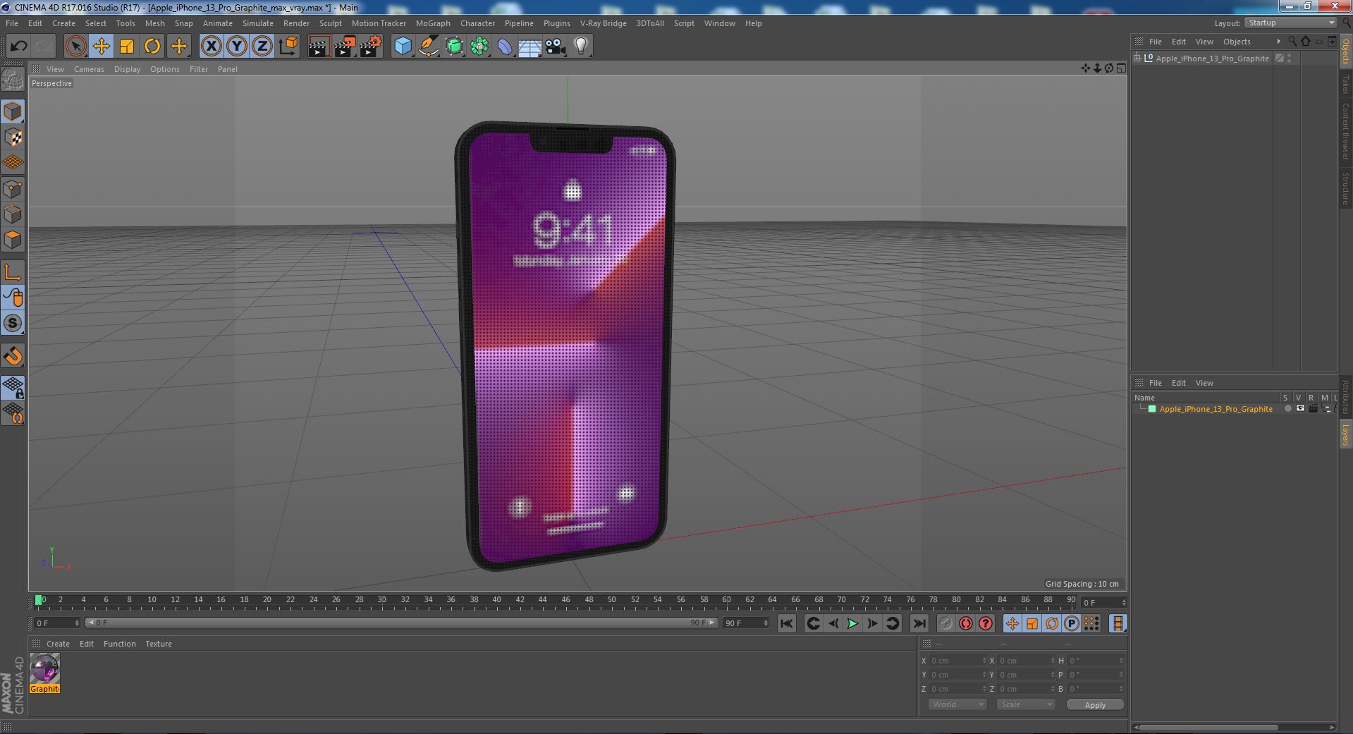 3D Apple iPhone 13 Pro Graphite model
