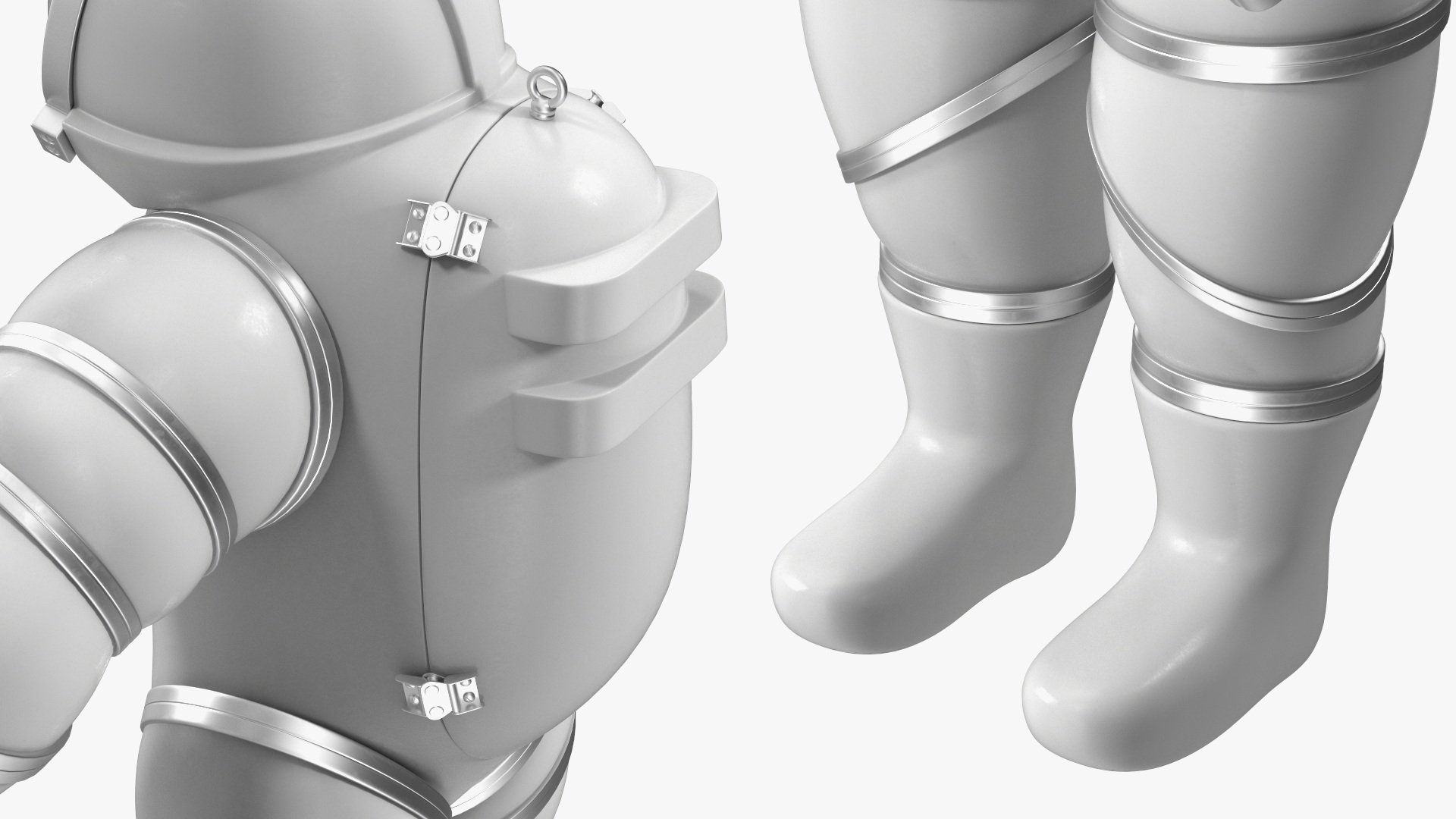 3D model Atmospheric Diving Suit White Rigged for Maya