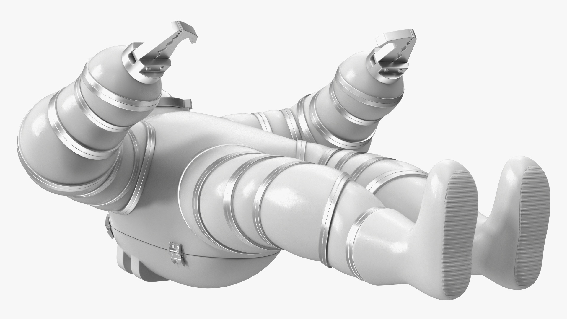 3D model Atmospheric Diving Suit White Rigged for Maya