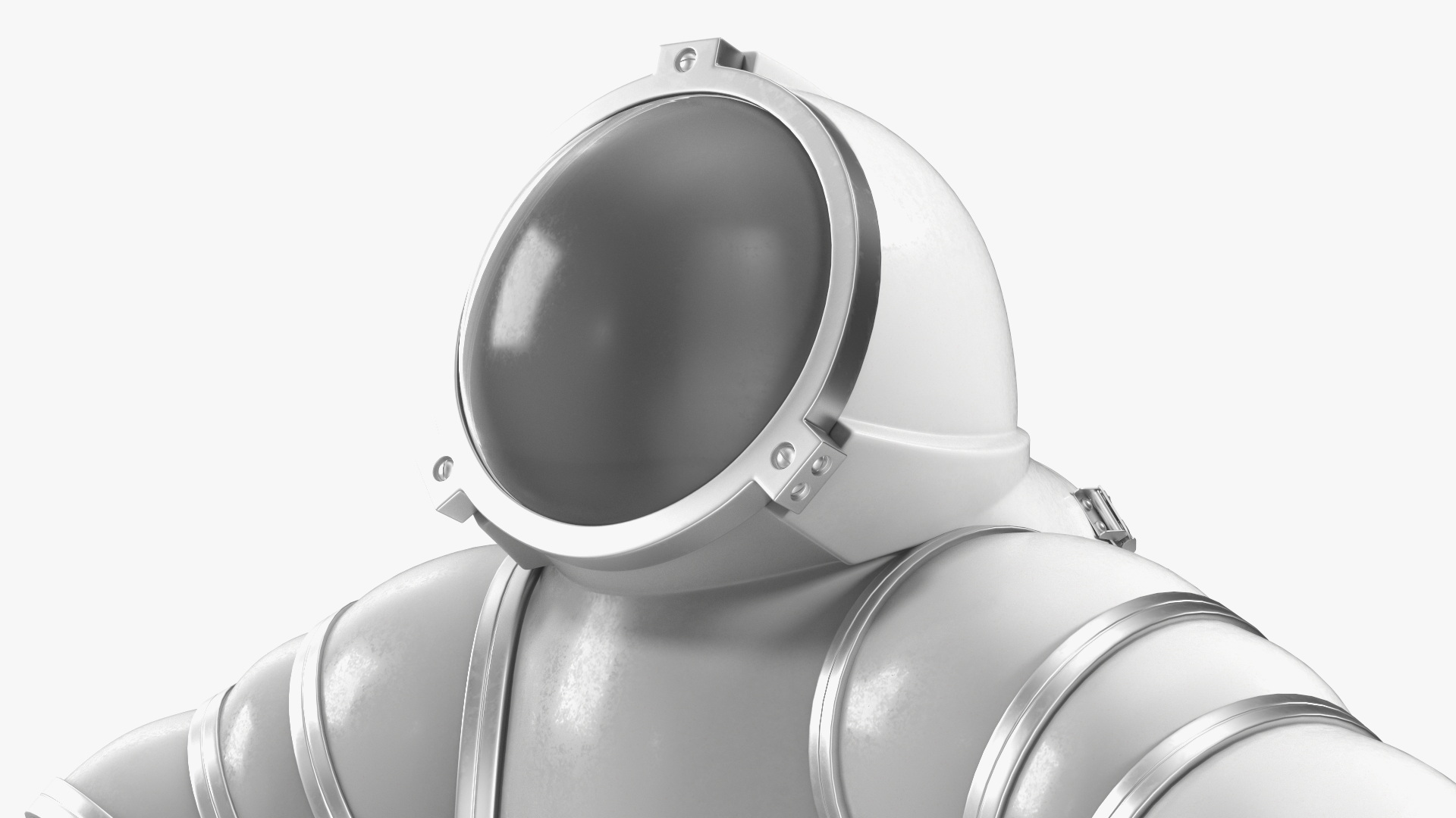 3D model Atmospheric Diving Suit White Rigged for Maya