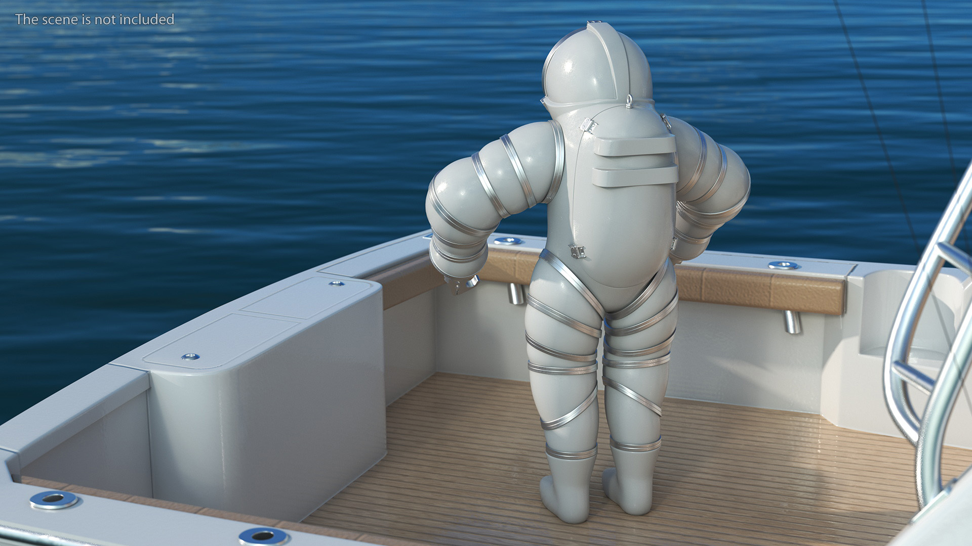 3D model Atmospheric Diving Suit White Rigged for Maya