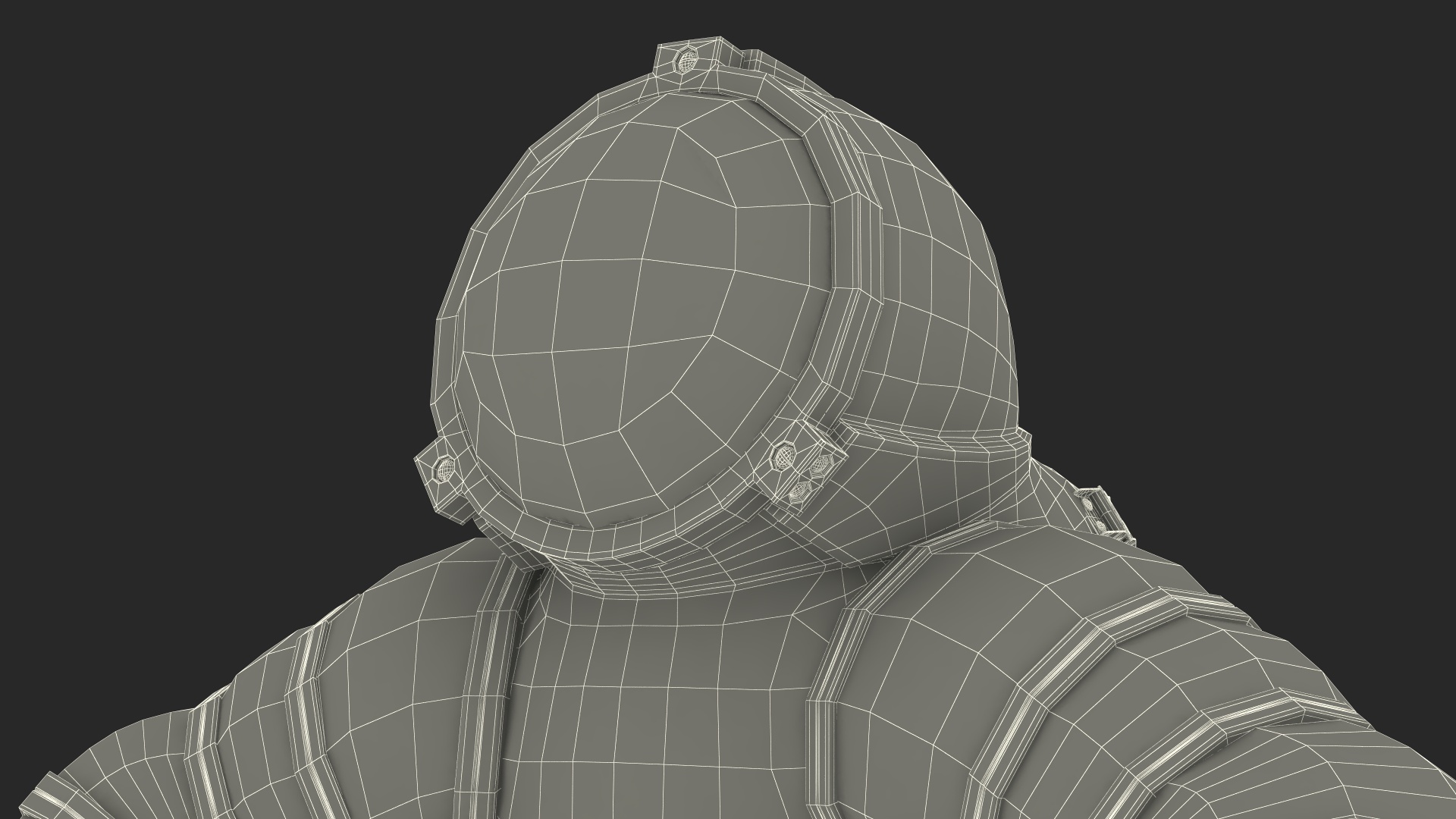 3D model Atmospheric Diving Suit White Rigged for Maya