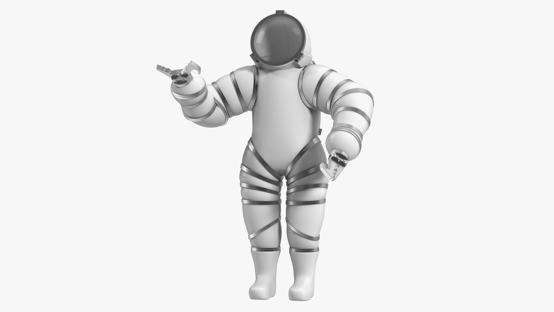 3D model Atmospheric Diving Suit White Rigged for Maya