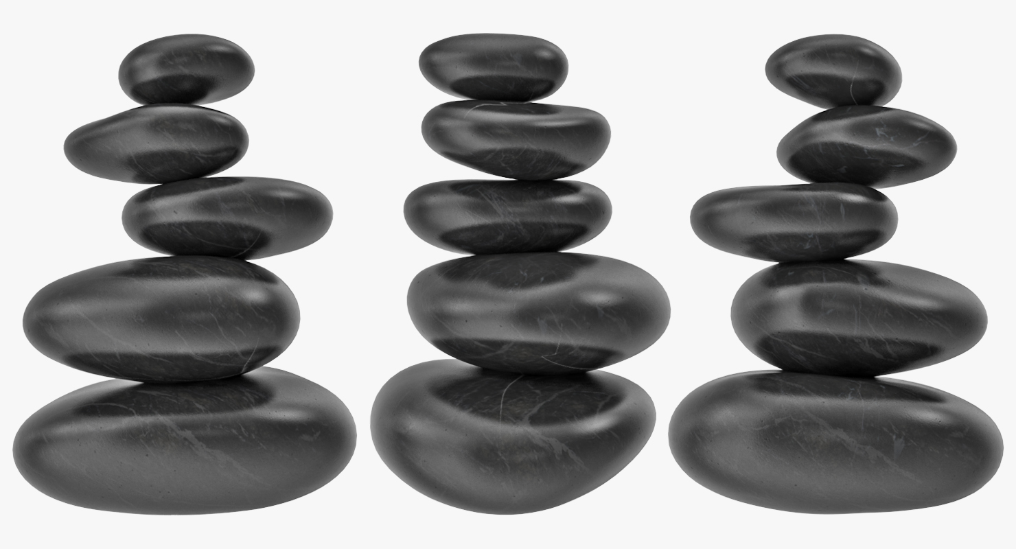 Black Zen Stones Pyramid 3D model
