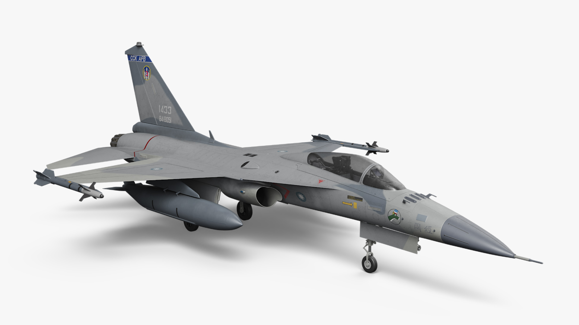 Military Fighting Jet AIDC F-CK-1 Ching-Kuo Rigged for Maya 3D model