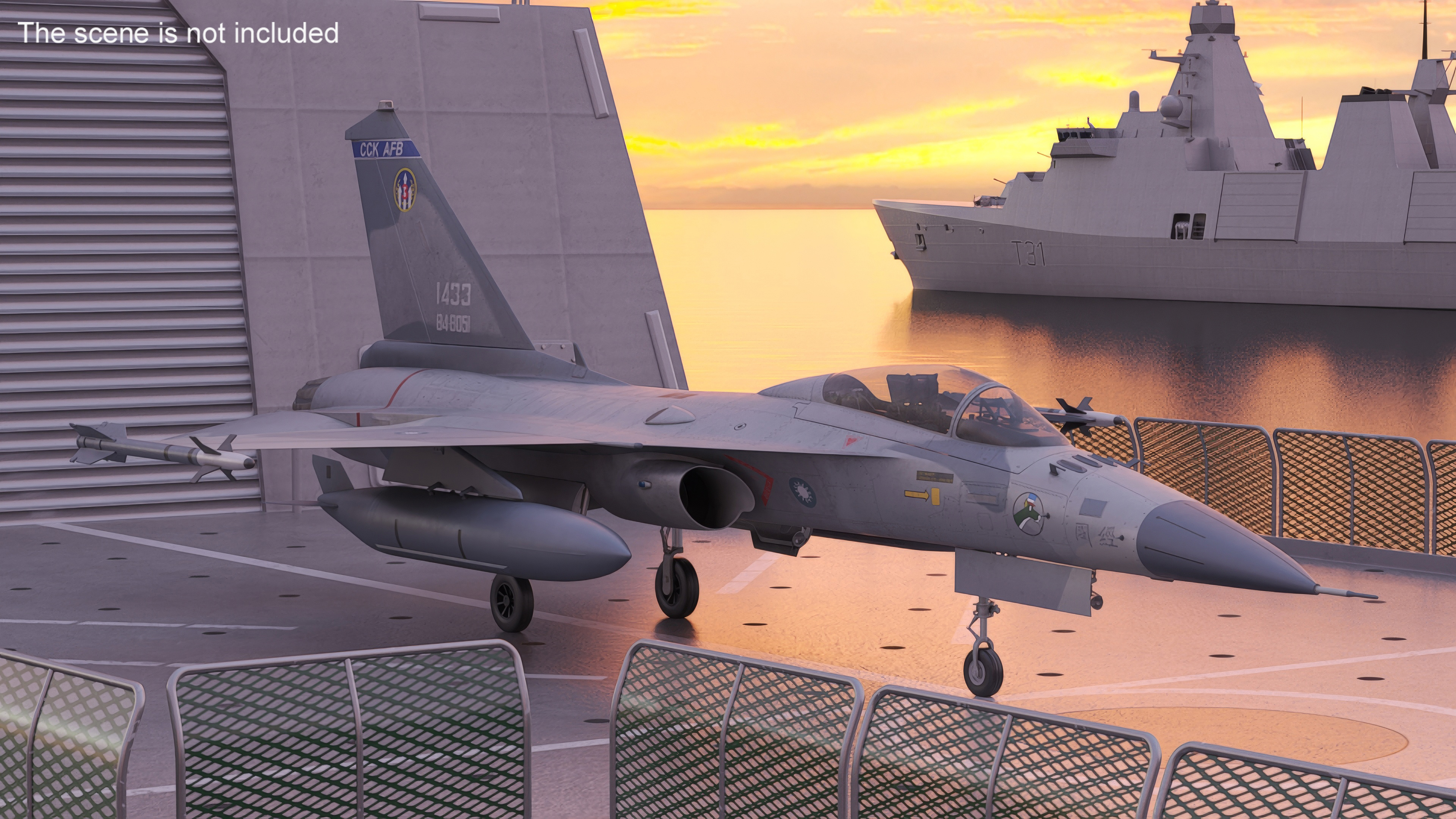 Military Fighting Jet AIDC F-CK-1 Ching-Kuo Rigged for Maya 3D model