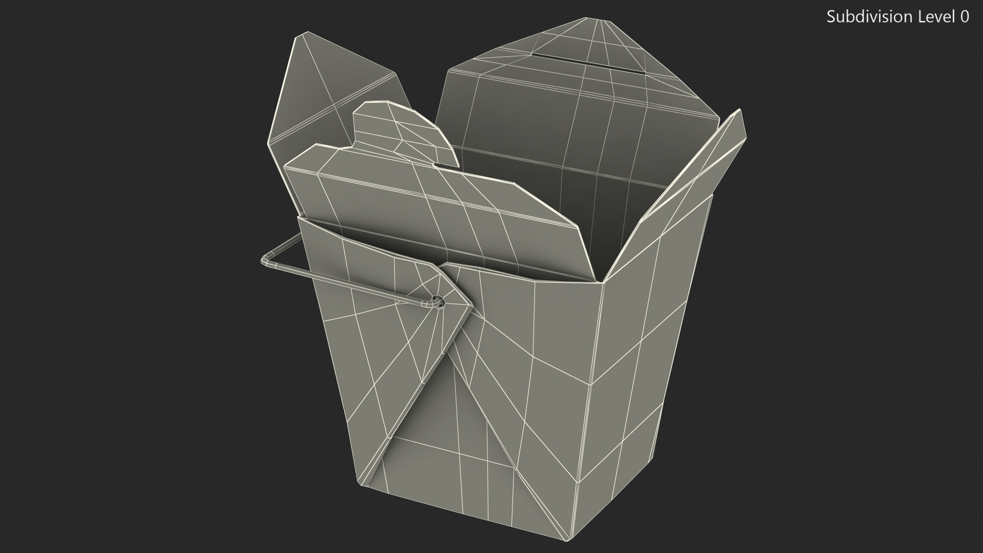 3D Chinese Restaurant Opened Takeout Box 16 Oz model
