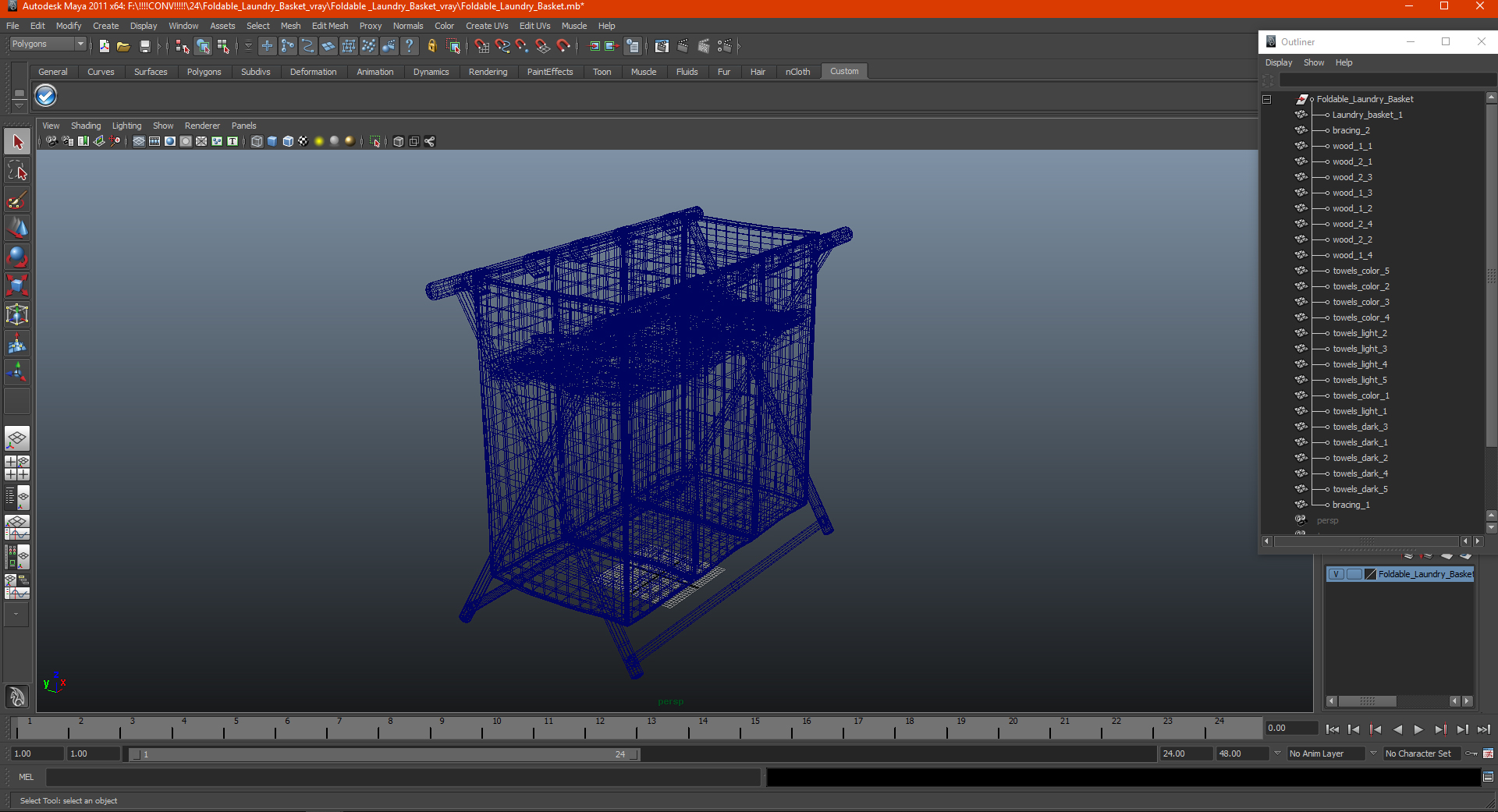 Foldable  Laundry Basket 3D model