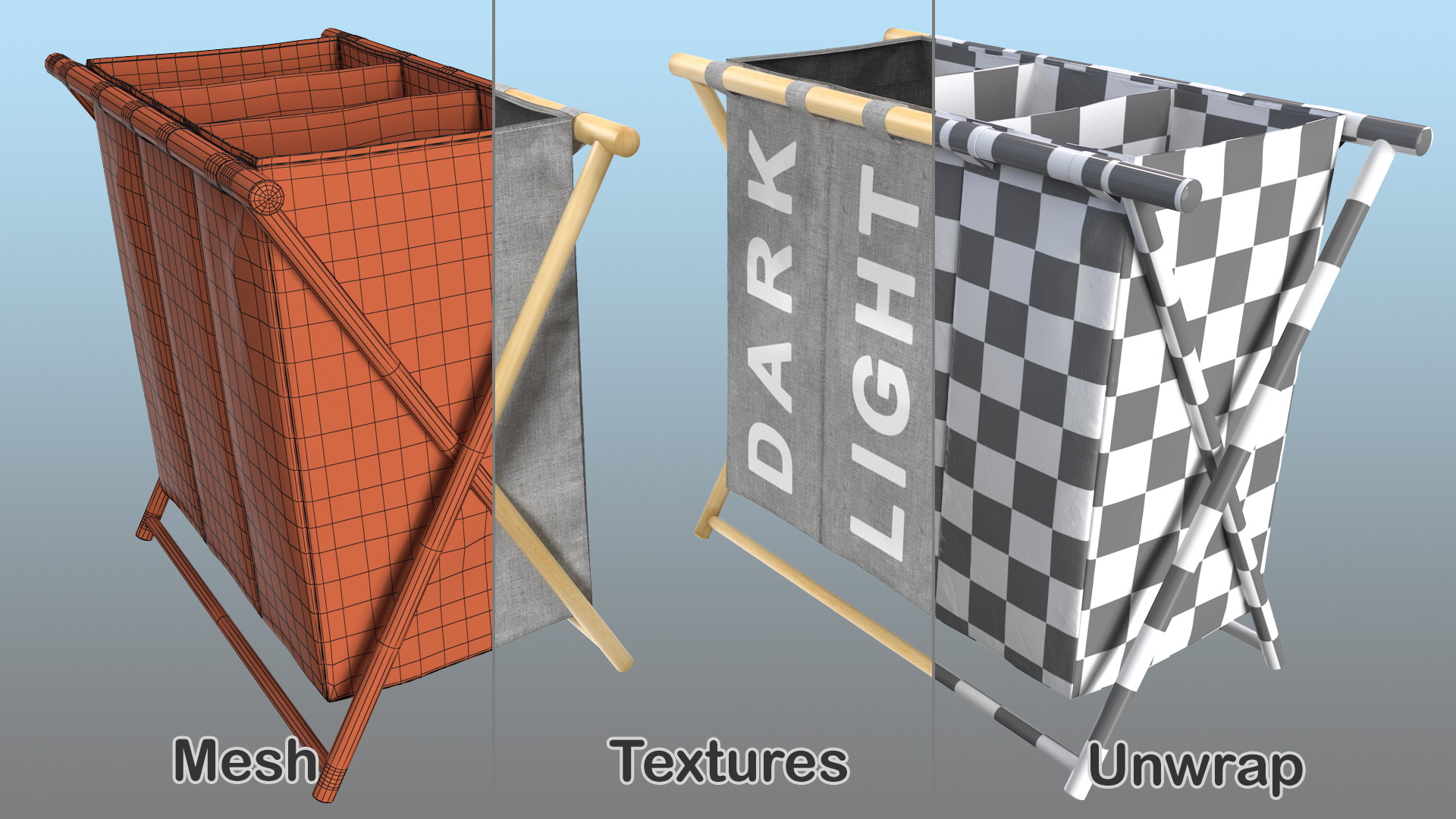 Foldable  Laundry Basket 3D model