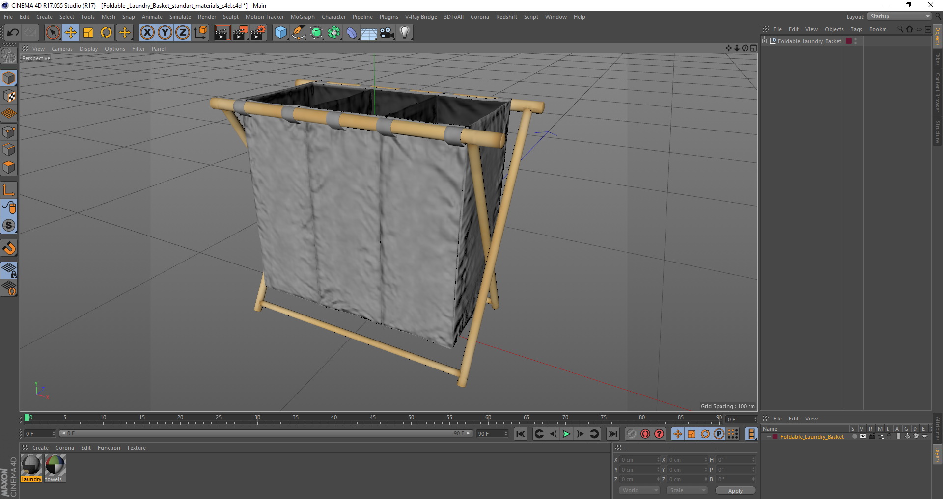 Foldable  Laundry Basket 3D model