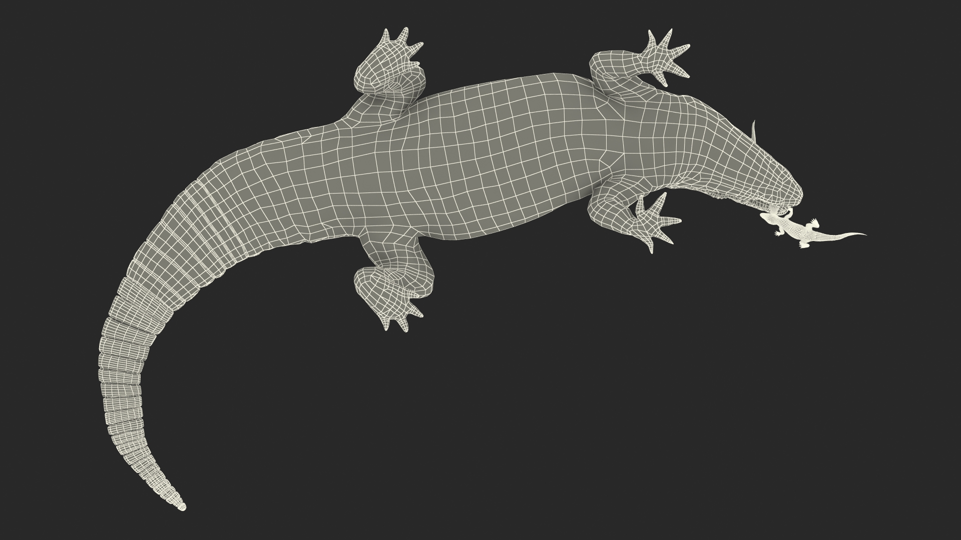 3D model Mother Crocodile Carrying Baby