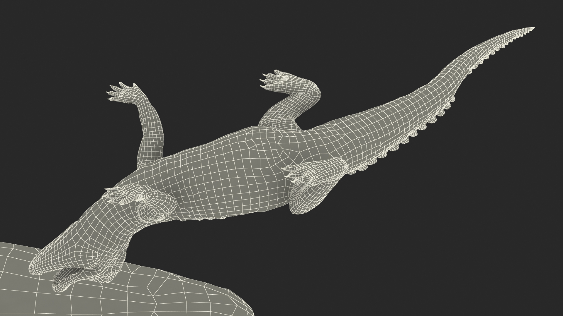 3D model Mother Crocodile Carrying Baby