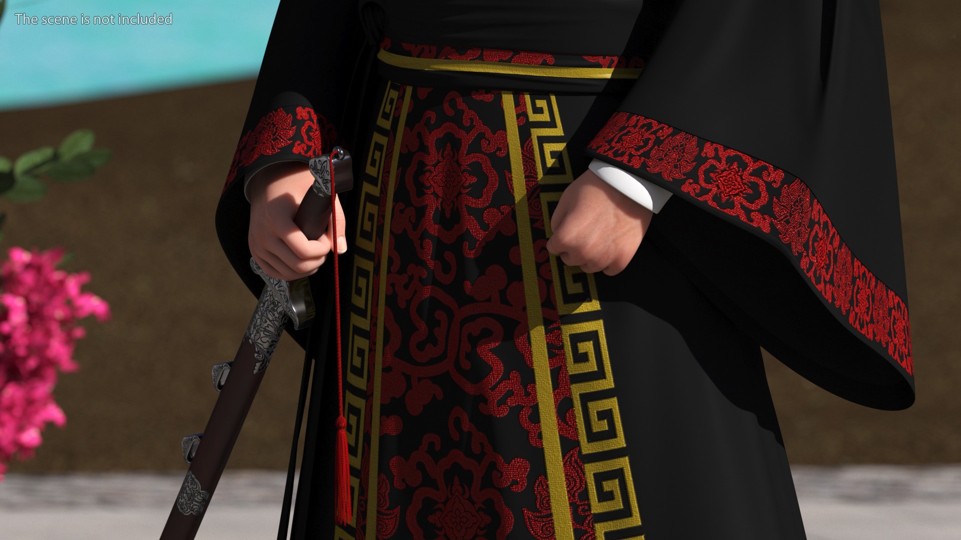 Traditional Chinese Man Rigged for Maya 3D model