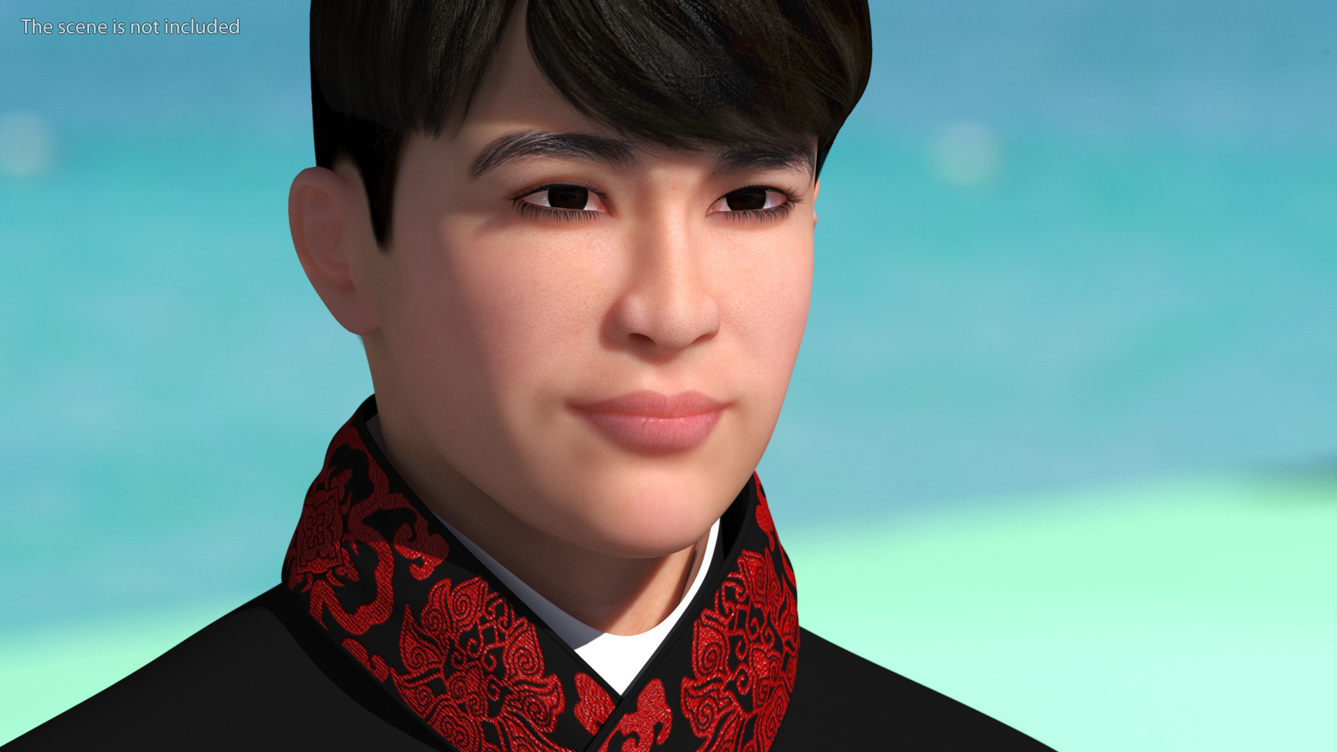 Traditional Chinese Man Rigged for Maya 3D model