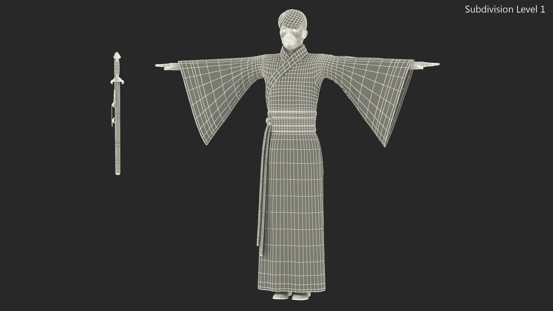 Traditional Chinese Man Rigged for Maya 3D model