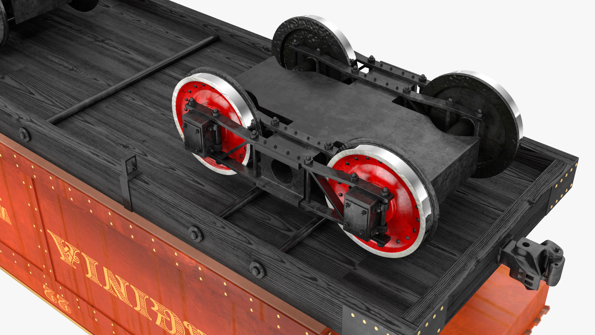 3D Old Steam Locomotive and Freight Wagon model