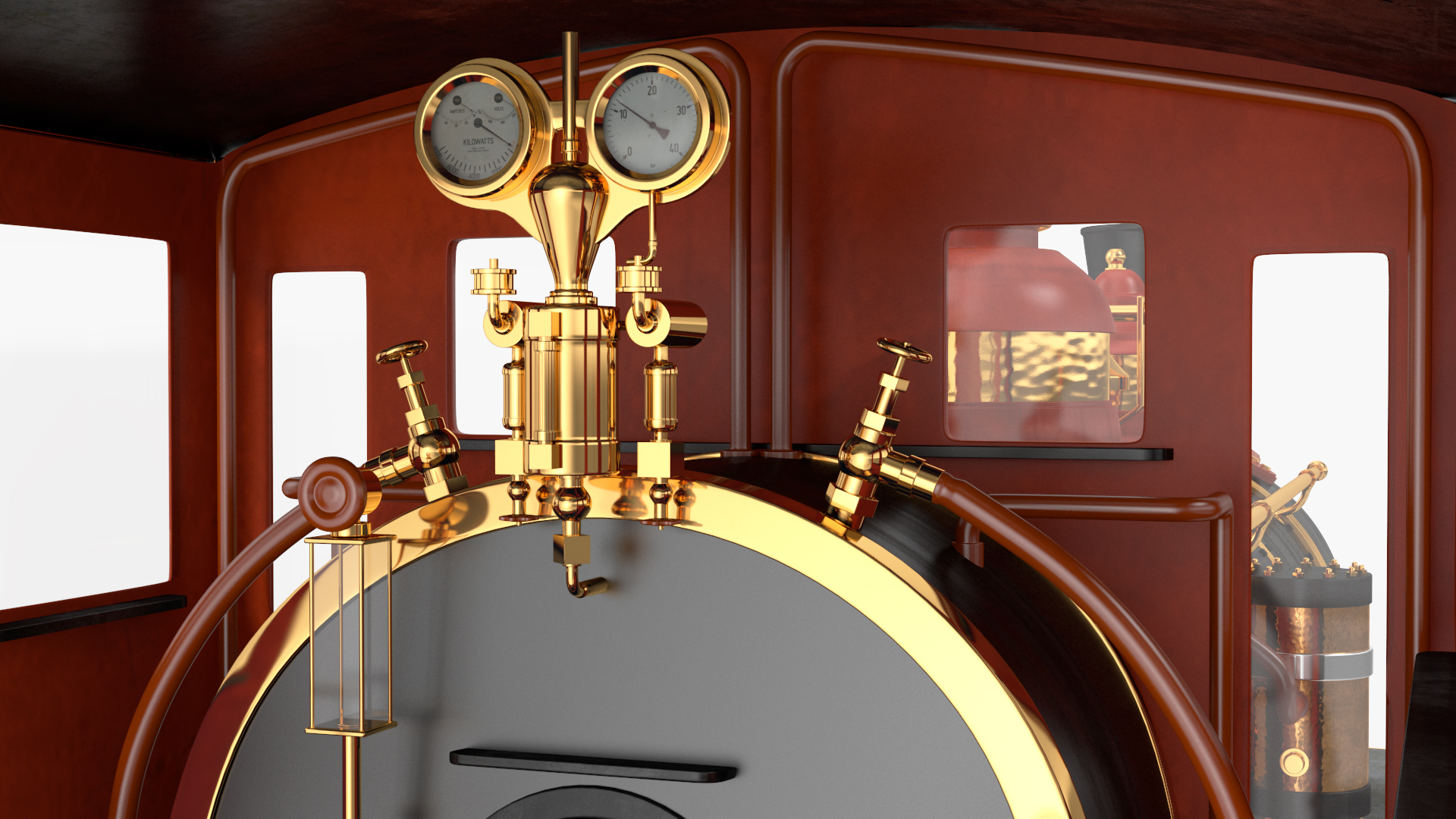 3D Old Steam Locomotive and Freight Wagon model