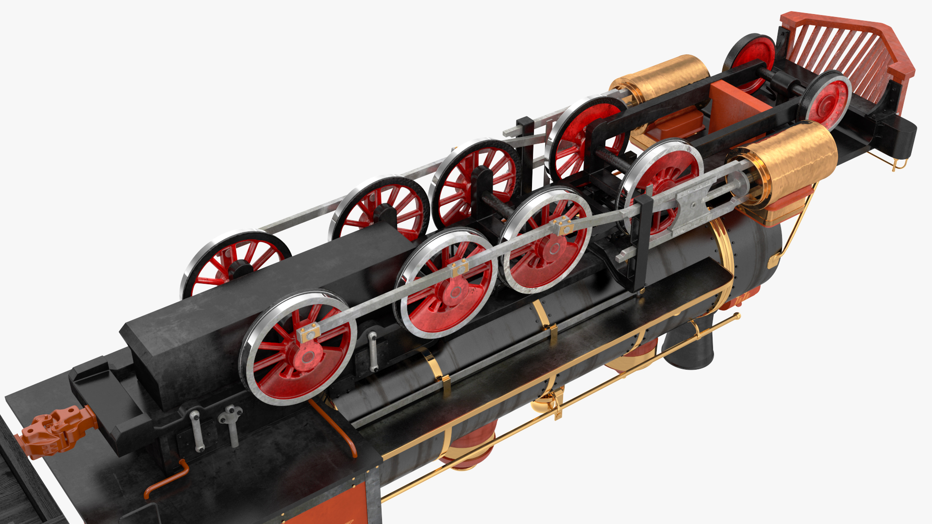 3D Old Steam Locomotive and Freight Wagon model