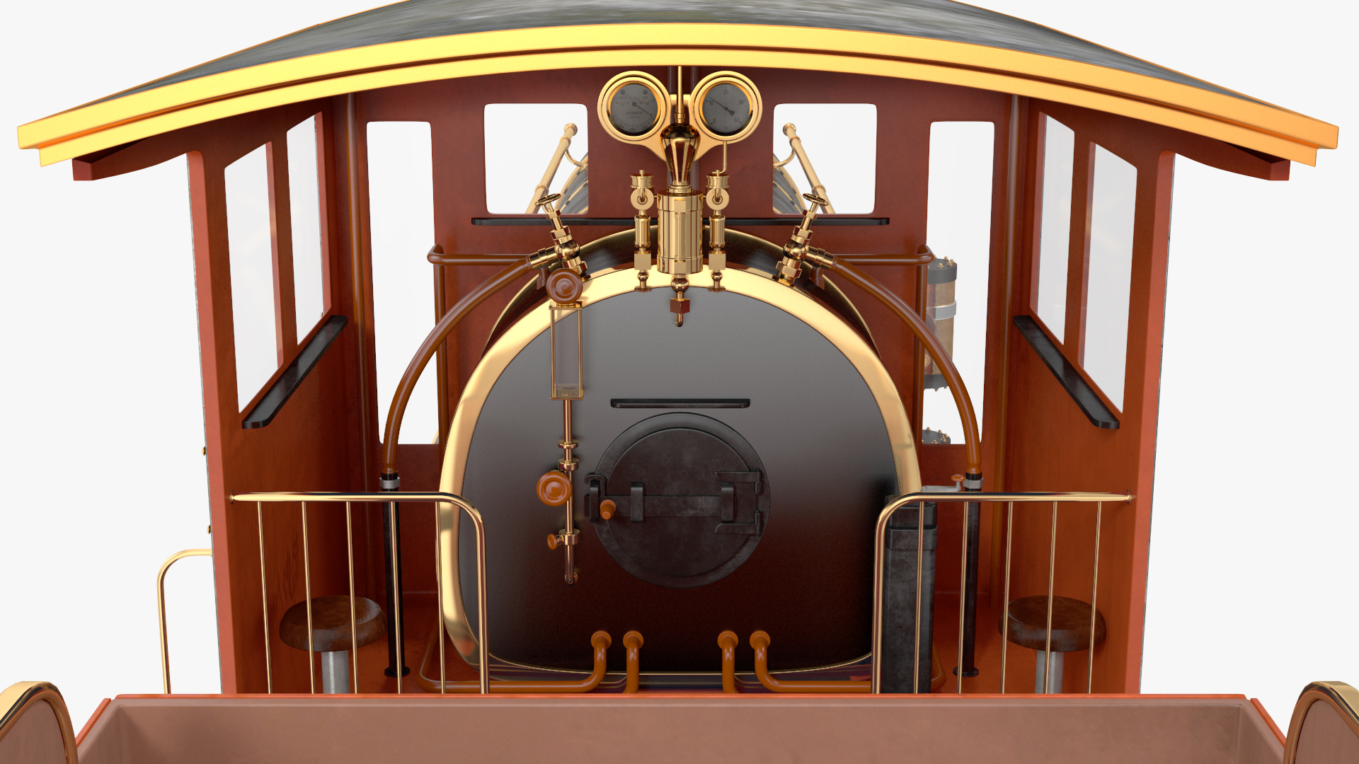 3D Old Steam Locomotive and Freight Wagon model
