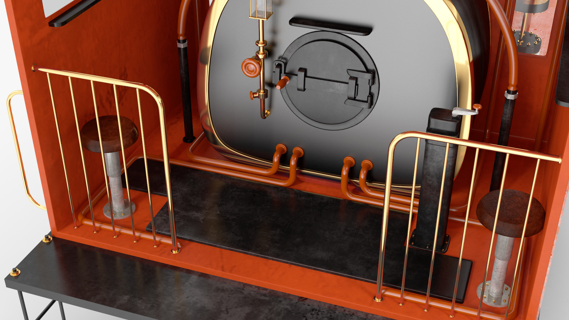 3D Old Steam Locomotive and Freight Wagon model
