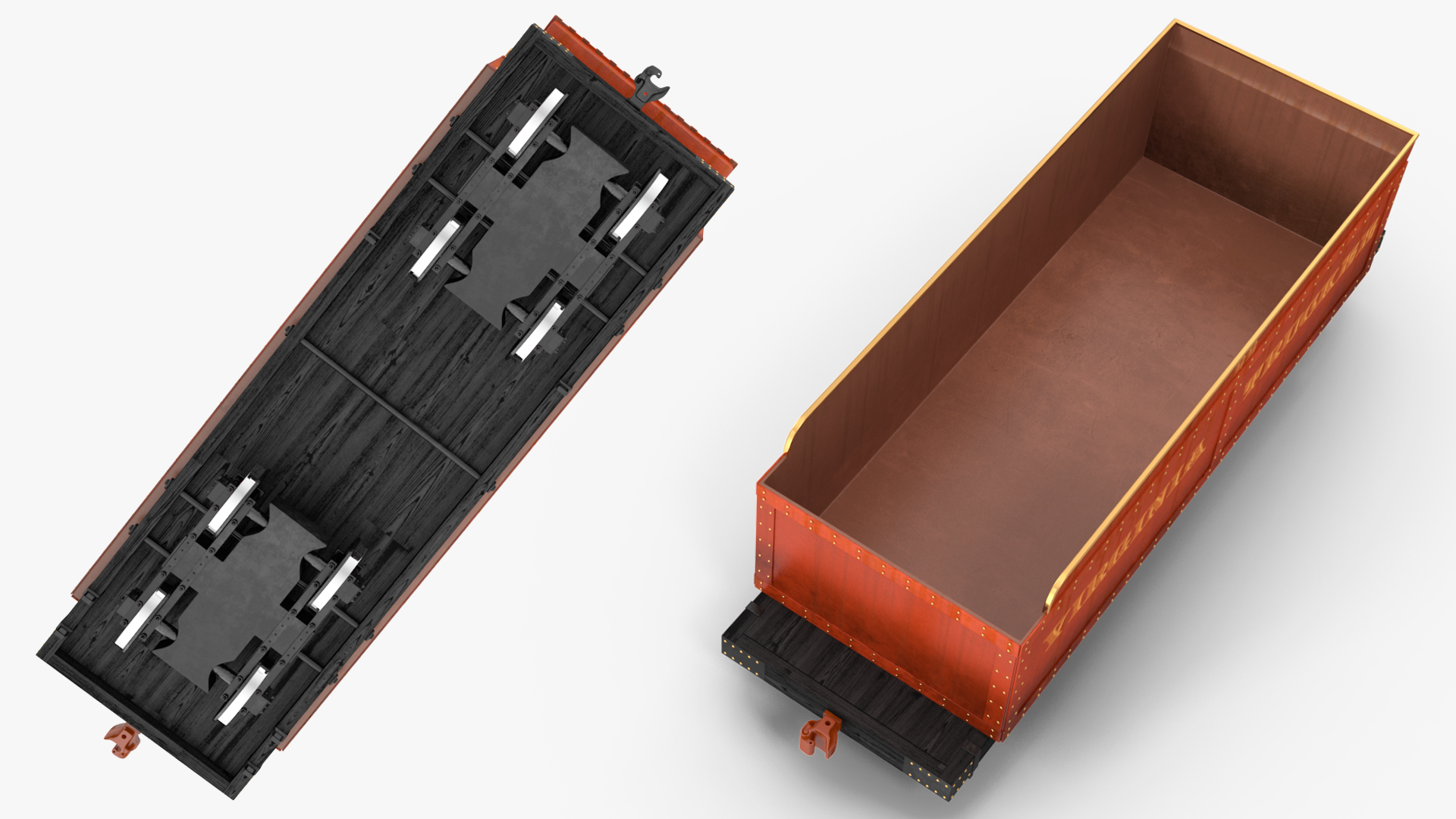 3D Old Steam Locomotive and Freight Wagon model