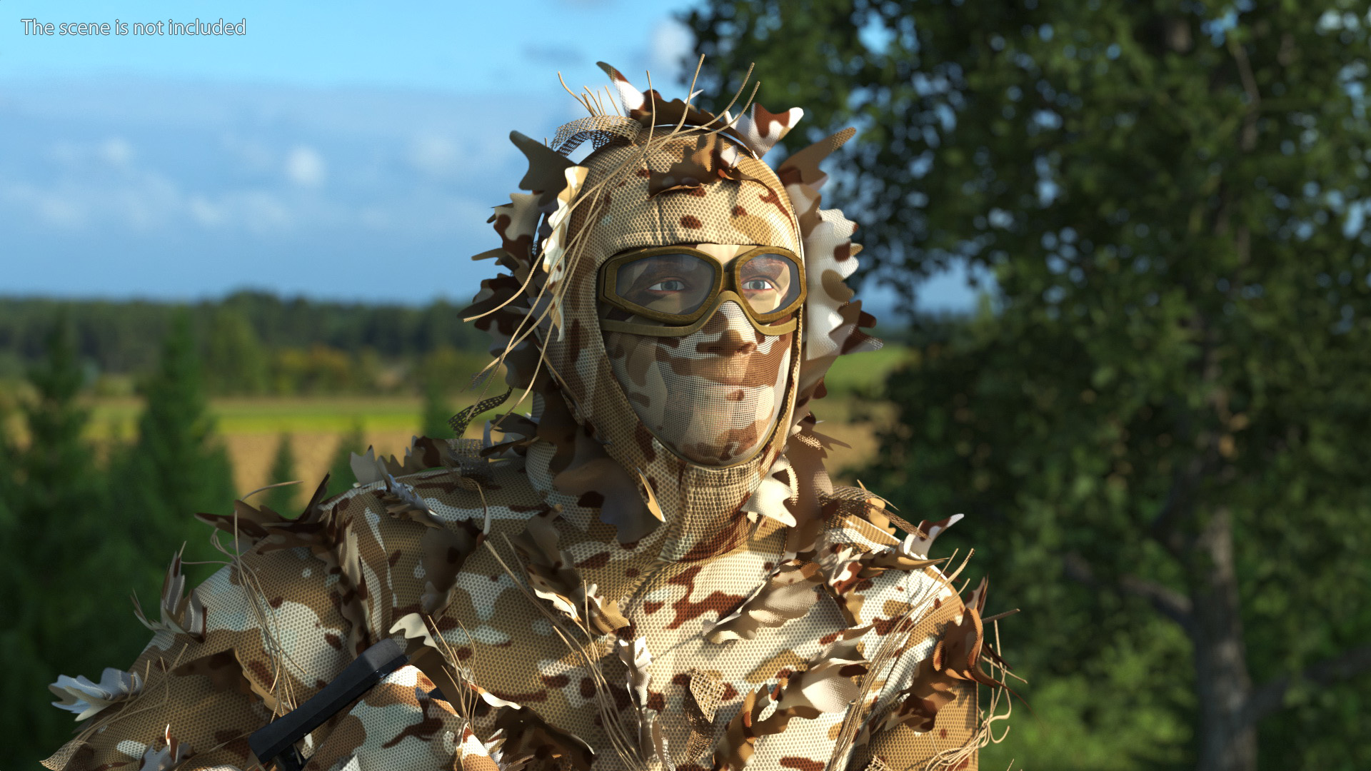 Soldier with Weapon in Desert Camo 3D model