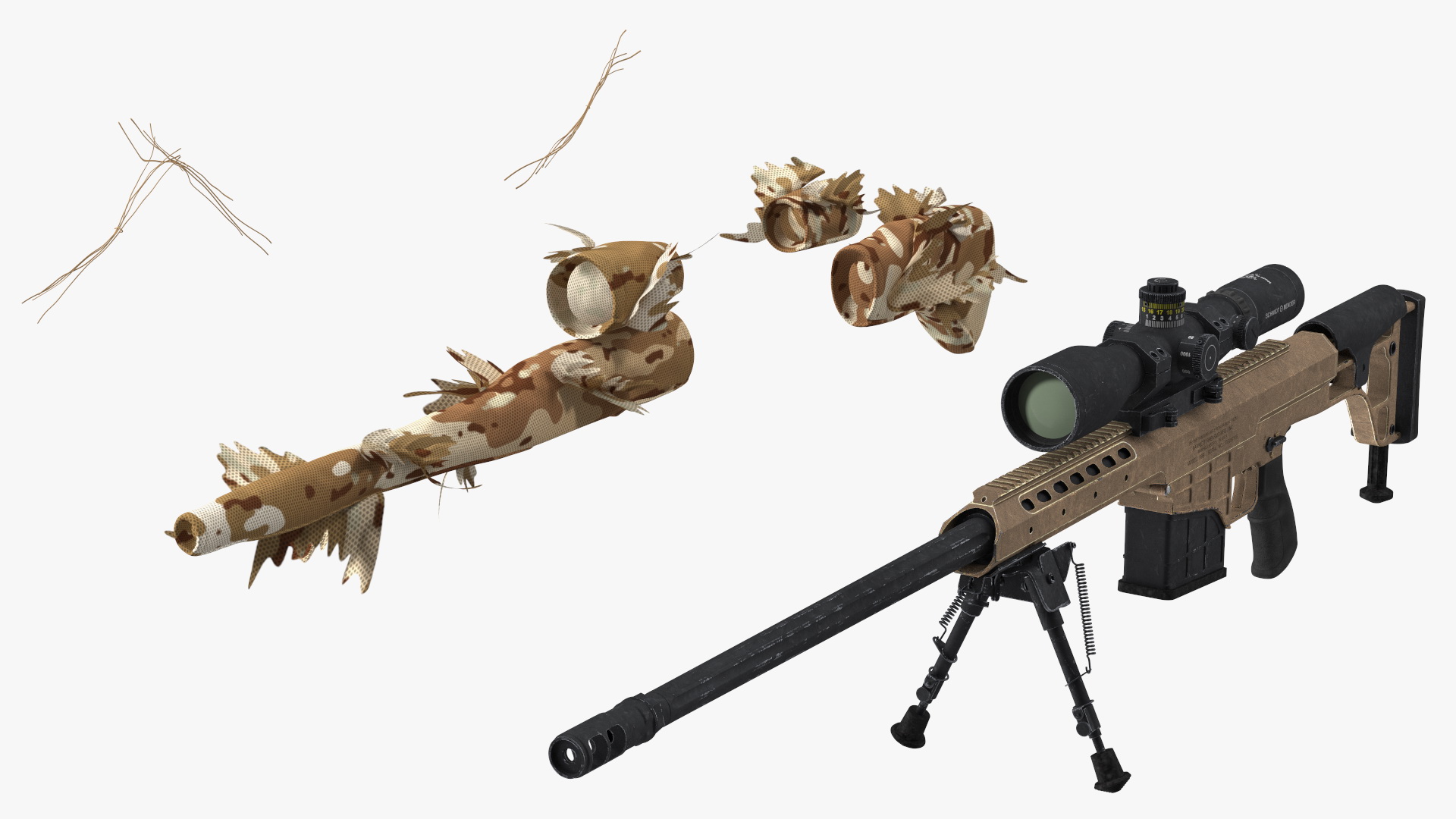 Soldier with Weapon in Desert Camo 3D model