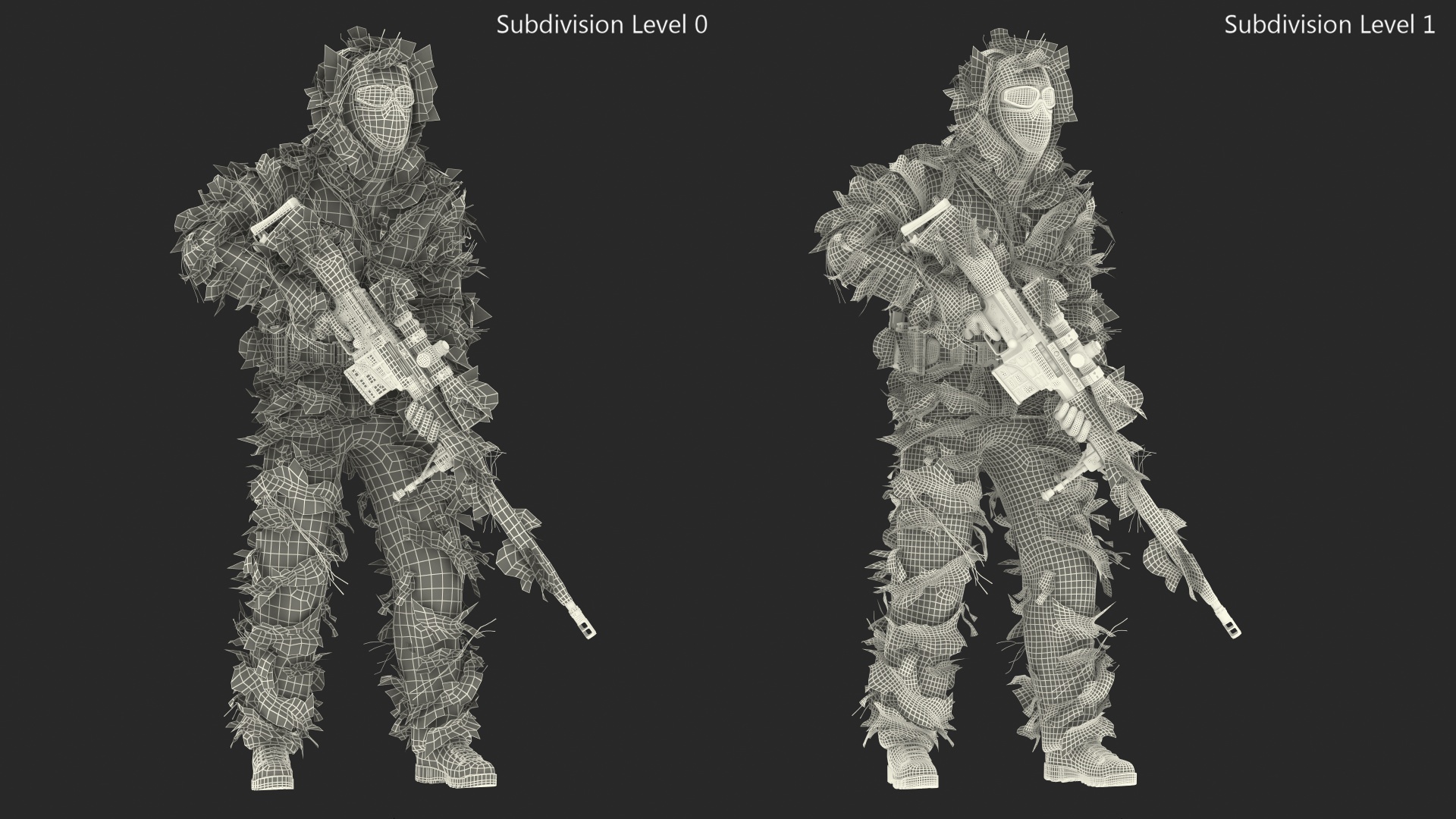 Soldier with Weapon in Desert Camo 3D model
