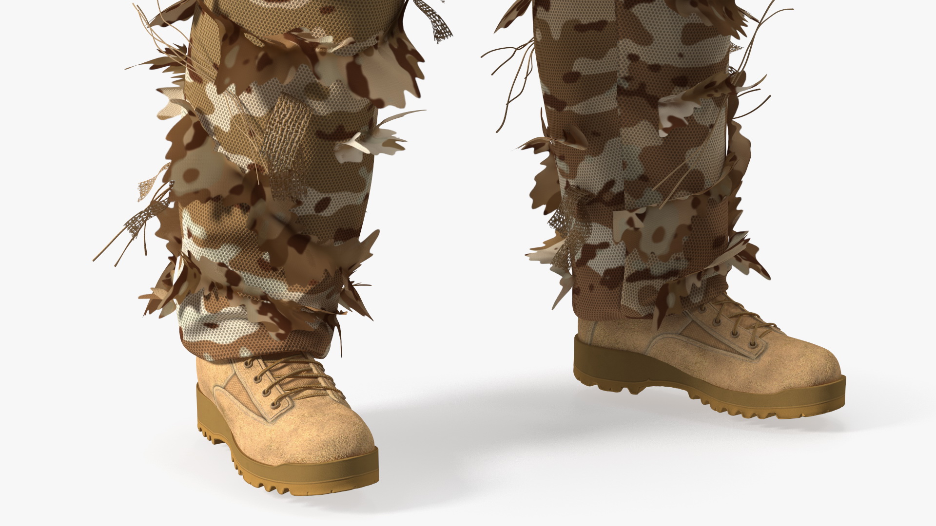 Soldier with Weapon in Desert Camo 3D model