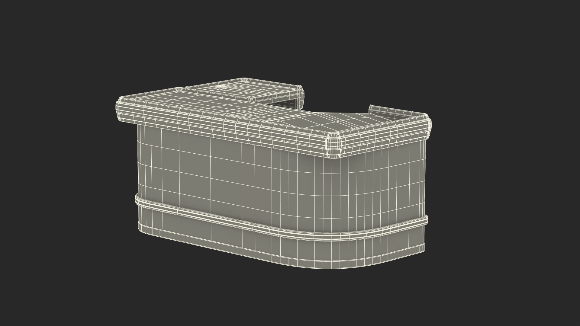 Retail Cashier Counter Wooden Dark 3D model