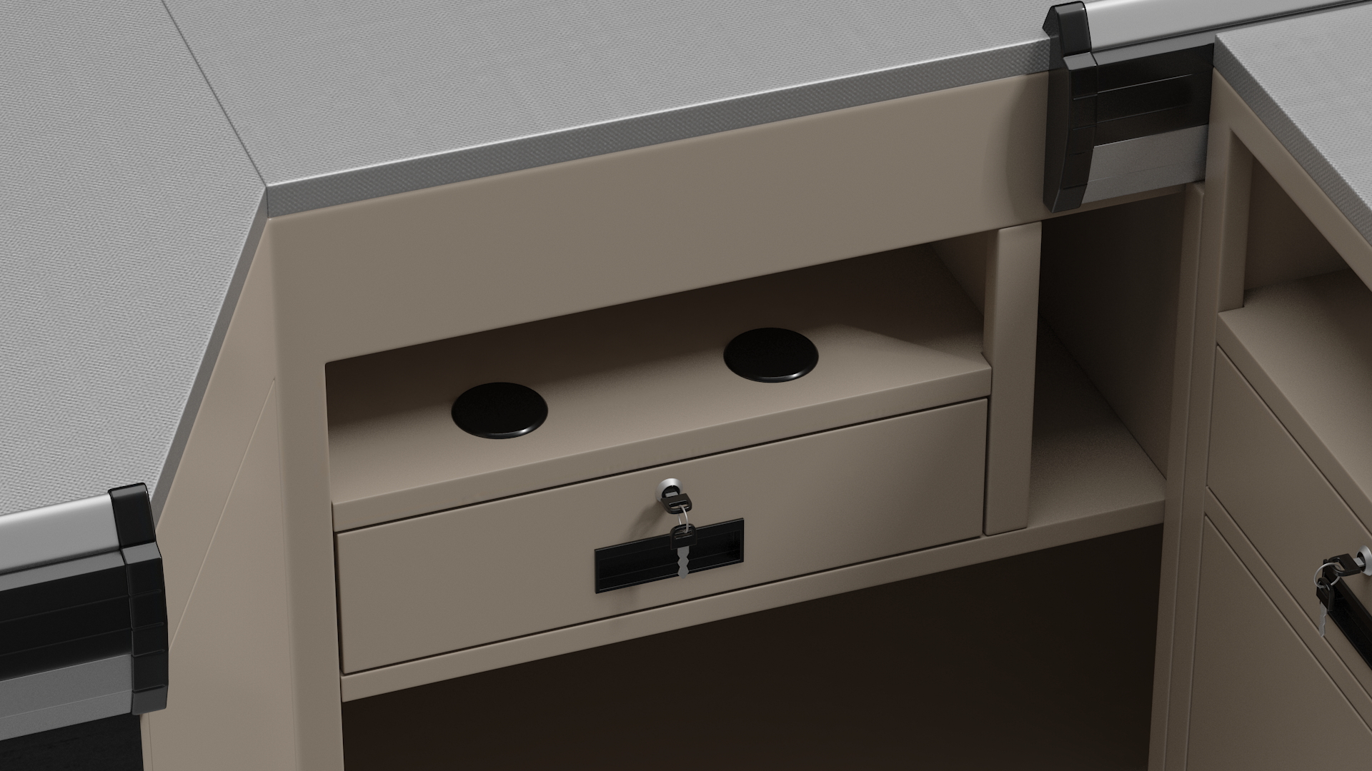 Retail Cashier Counter Wooden Dark 3D model