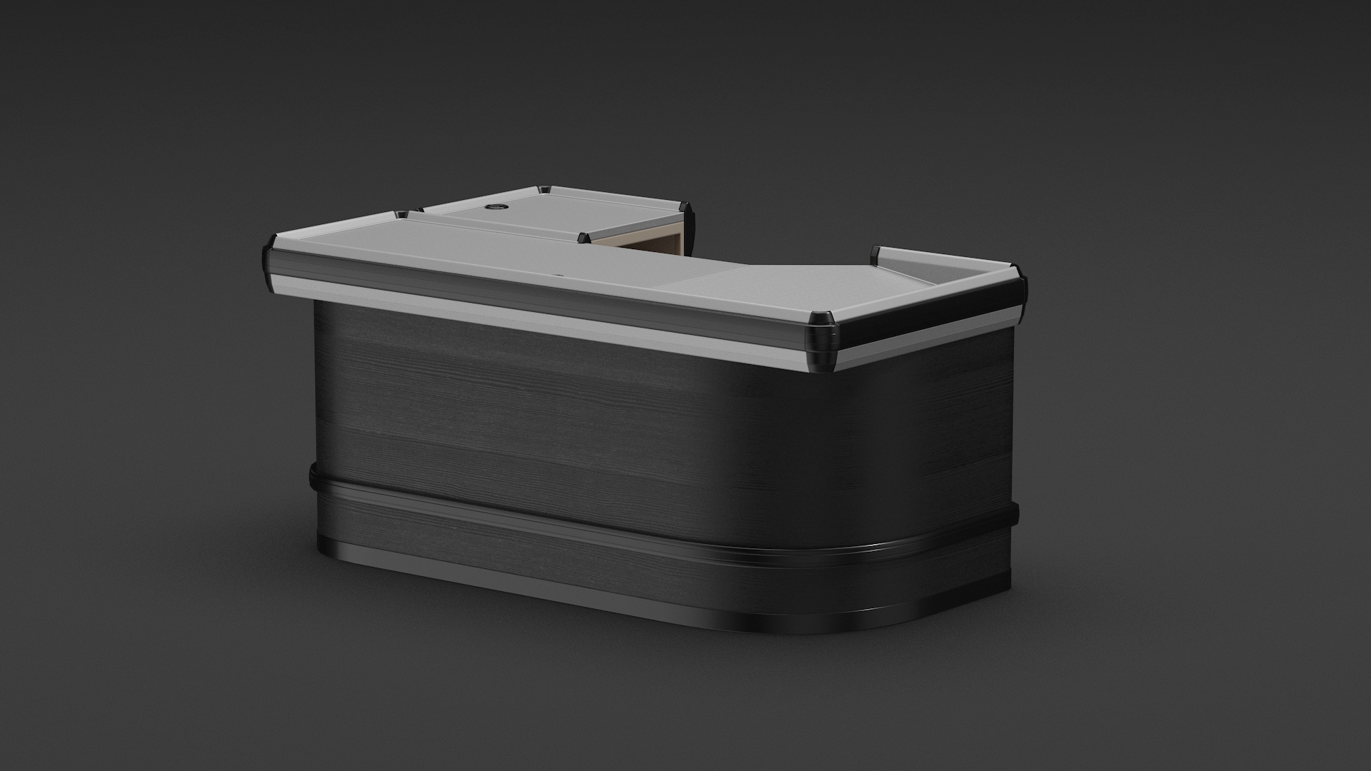 Retail Cashier Counter Wooden Dark 3D model