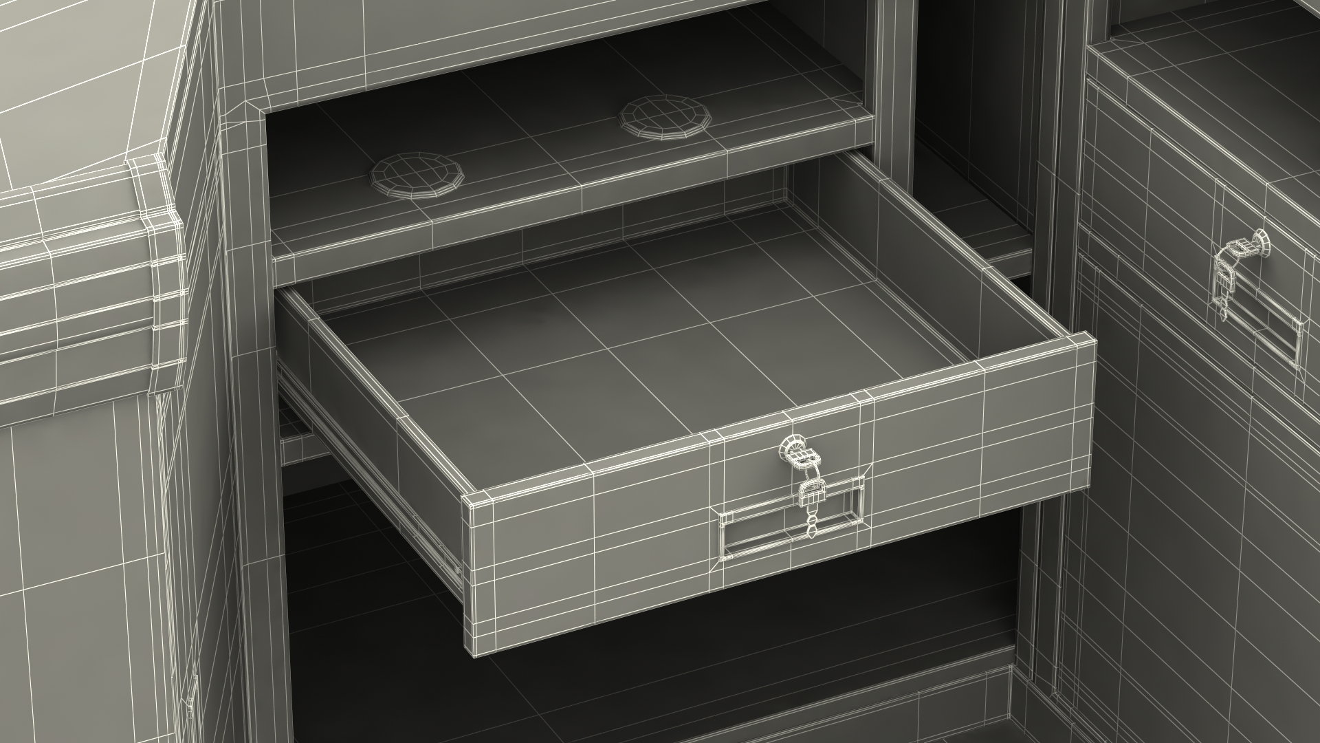 Retail Cashier Counter Wooden Dark 3D model