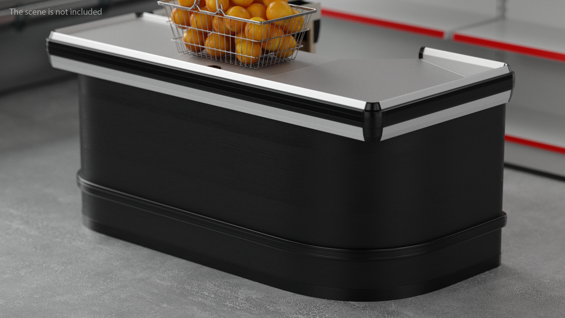 Retail Cashier Counter Wooden Dark 3D model