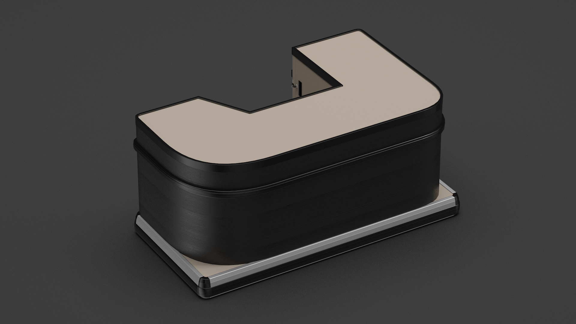 Retail Cashier Counter Wooden Dark 3D model