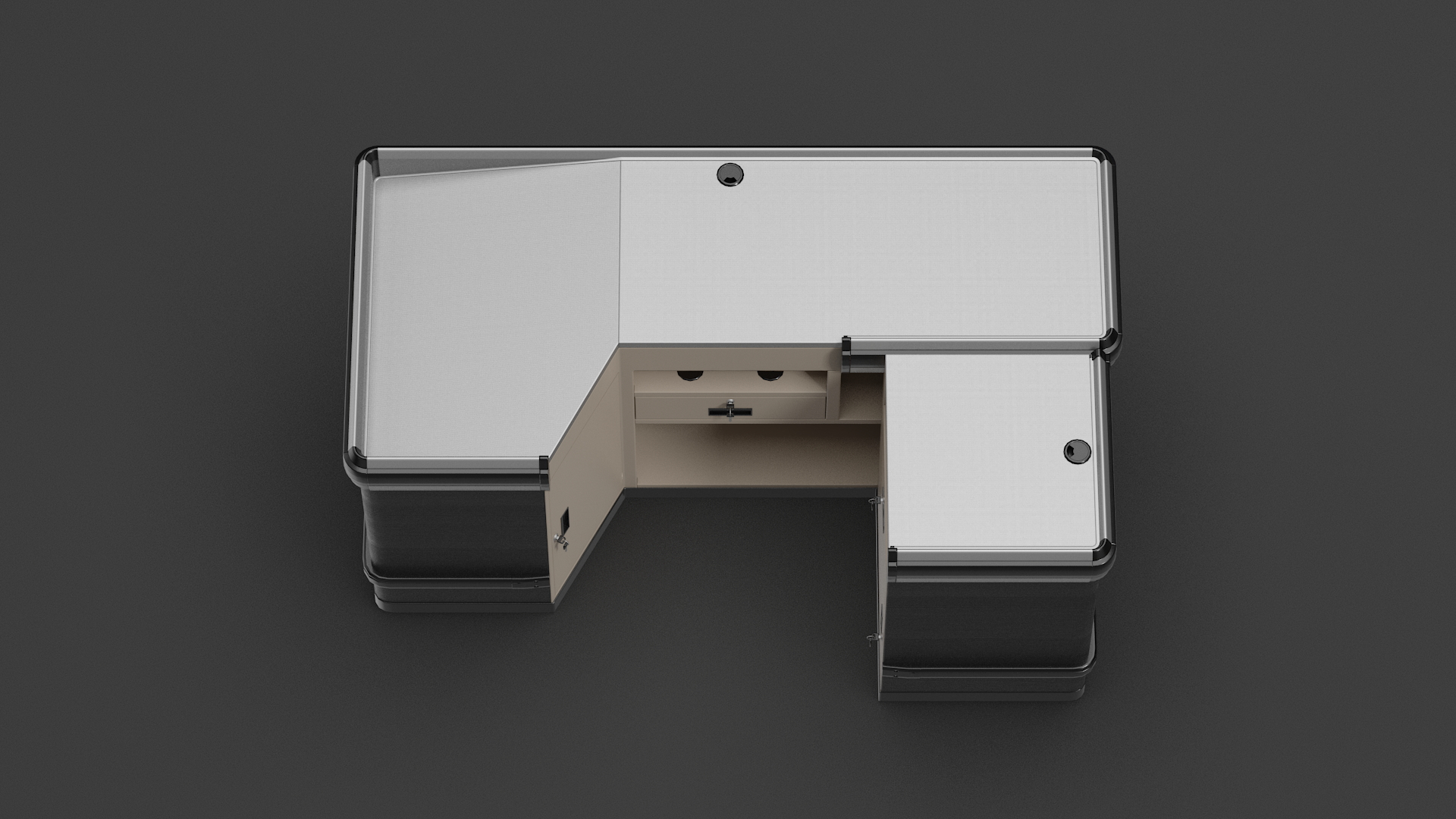 Retail Cashier Counter Wooden Dark 3D model