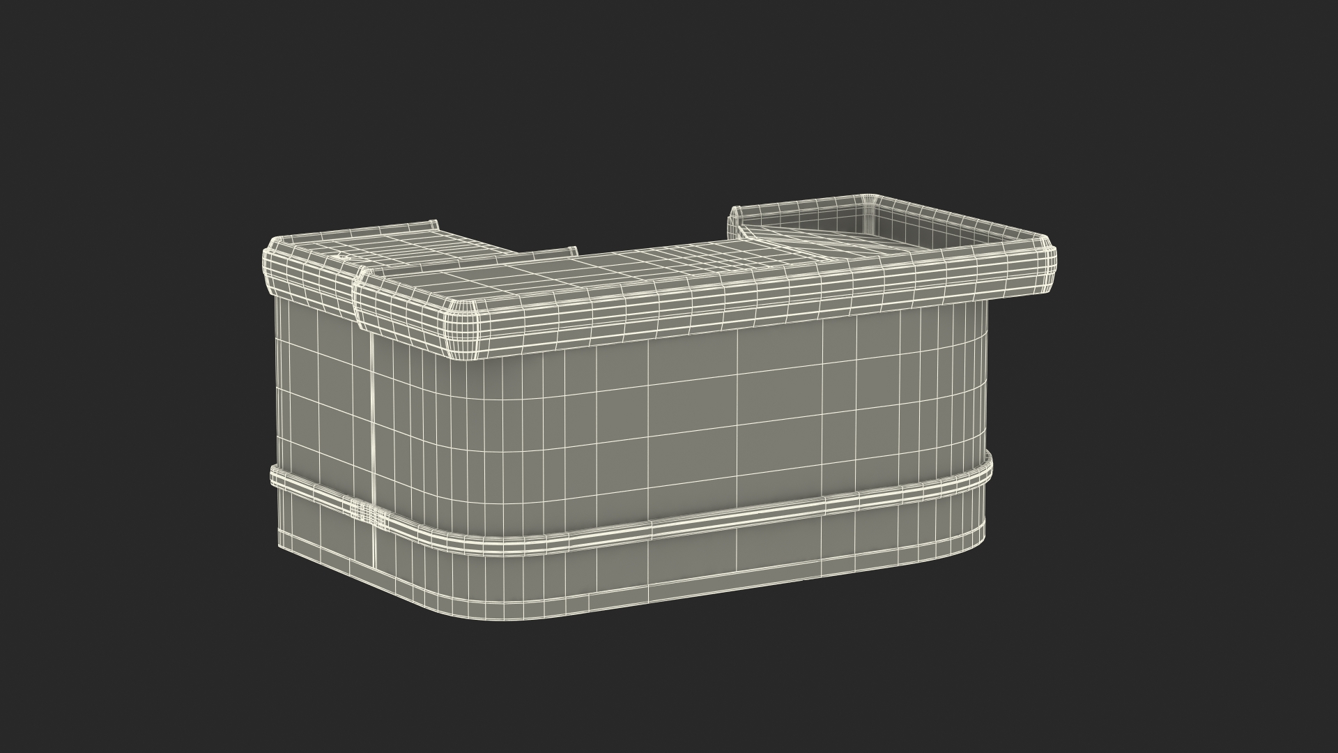 Retail Cashier Counter Wooden Dark 3D model