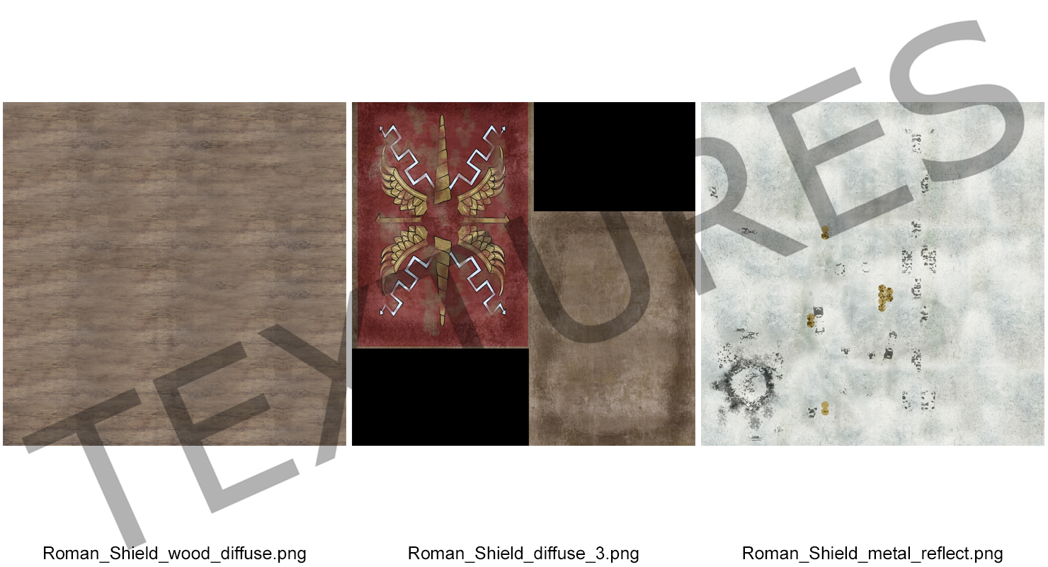 3D Roman Medieval Shield