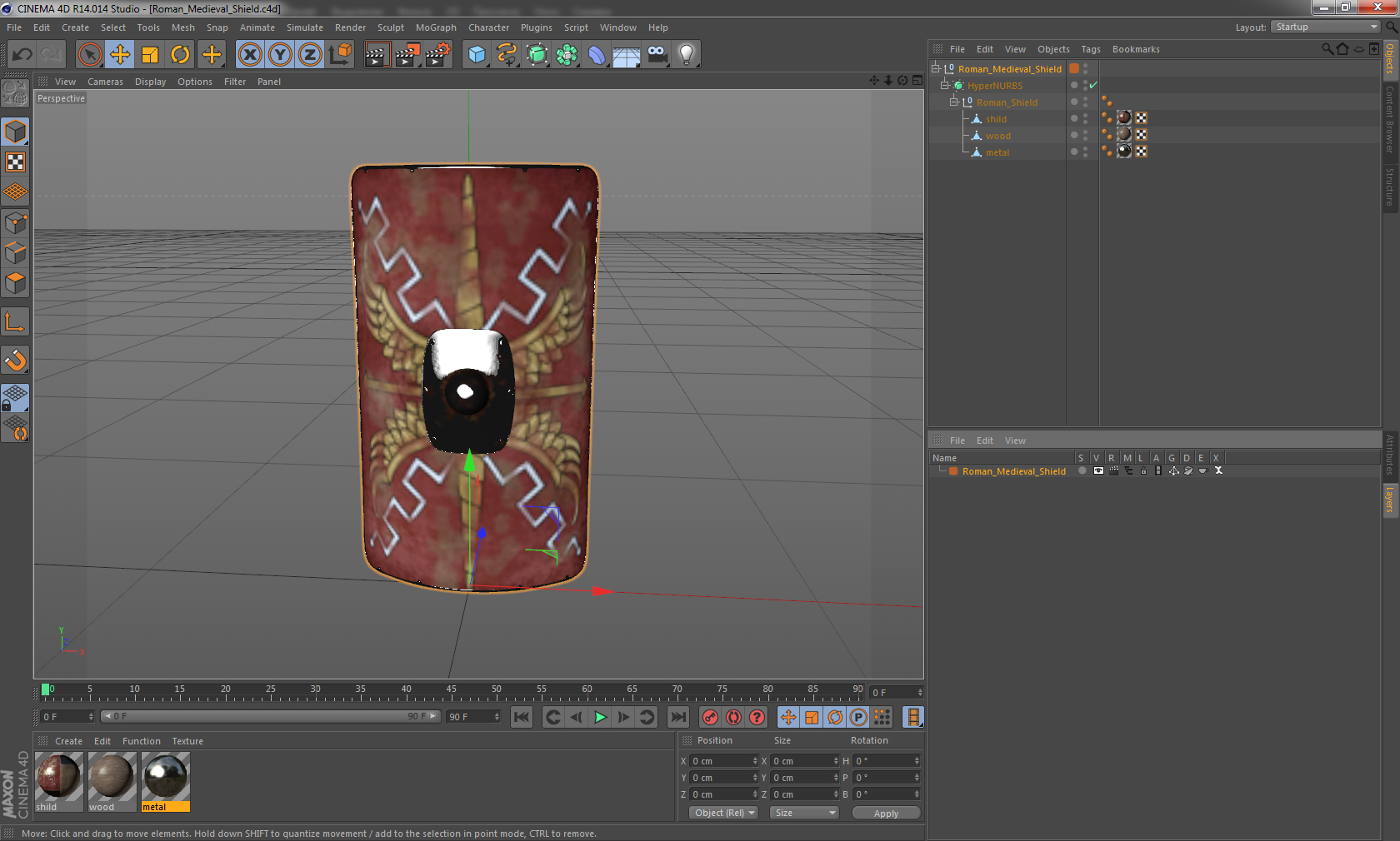 3D Roman Medieval Shield